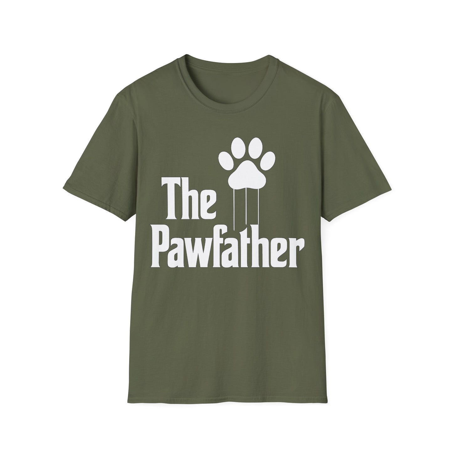 The Pawfather Funny Dog Lover T-Shirt | Bold Parody Dog Dad T-Shirt Gift | Rescue Dog Tee for Men Women | Mafia Style Puppy Humor Shirt | Adopted and Adored Apparel, Adult Unisex T-Shirt