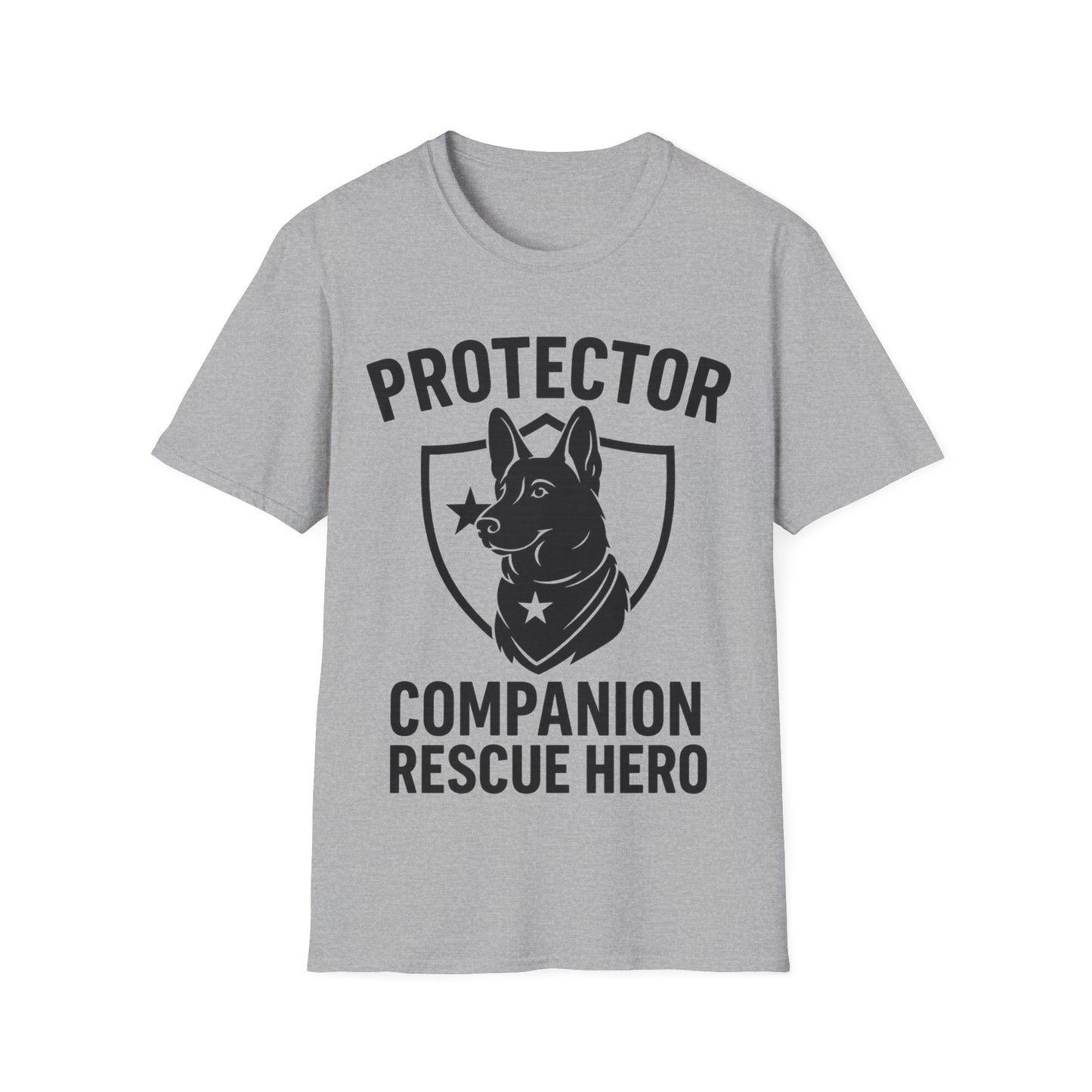 Protector Companion Rescue Hero Shirt – Patriotic Dog Lover T-Shirt – Dog Rescue USA Flag Inspired Tee – Military Style Dog Parent Gift – Adopted and Adored Apparel, Adult Unisex T-Shirt