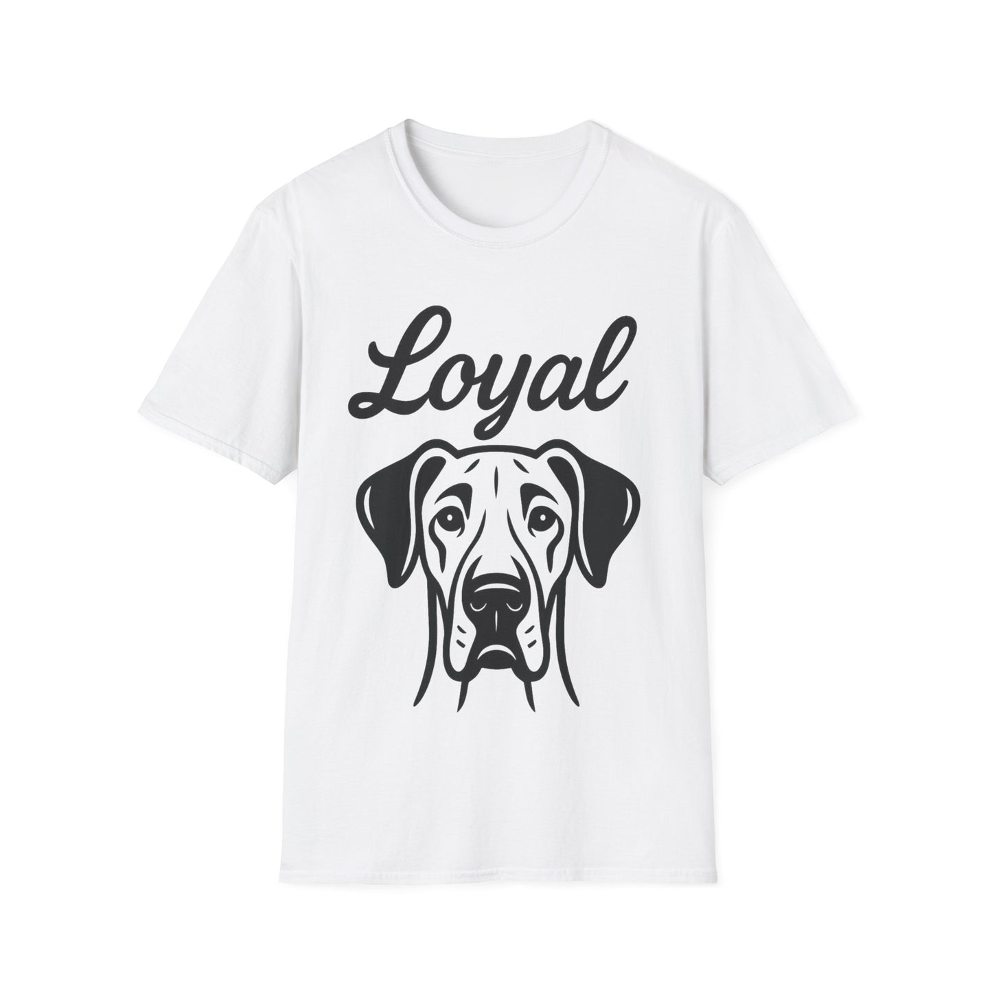 Loyal Great Dane Dog T-Shirt – Rescue-Inspired Graphic Tee for Big Dog Lovers | Adopted and Adored Apparel, Adult Unisex T-Shirt