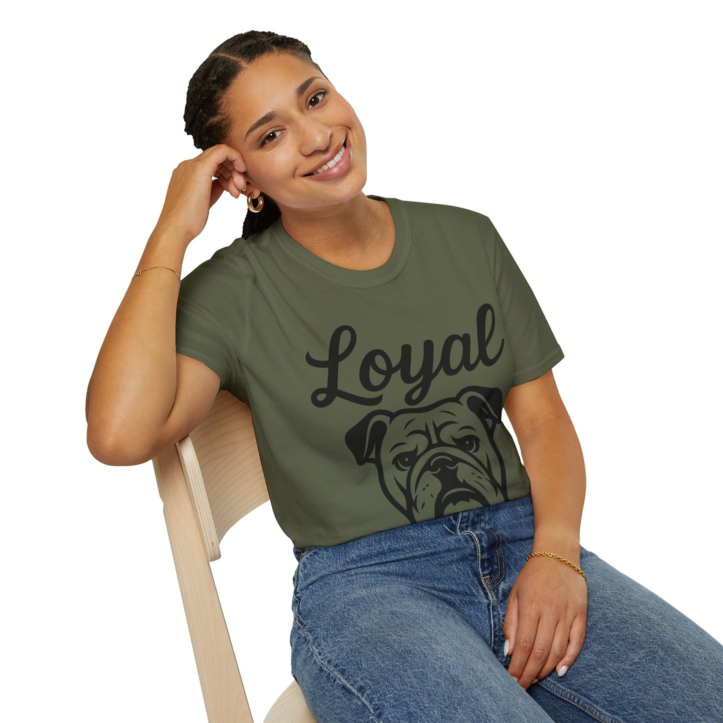 Loyal English Bulldog T-Shirt – Bold Dog Head Graphic for Bulldog Lovers & Rescue Advocates, Adult Unisex T-Shirt