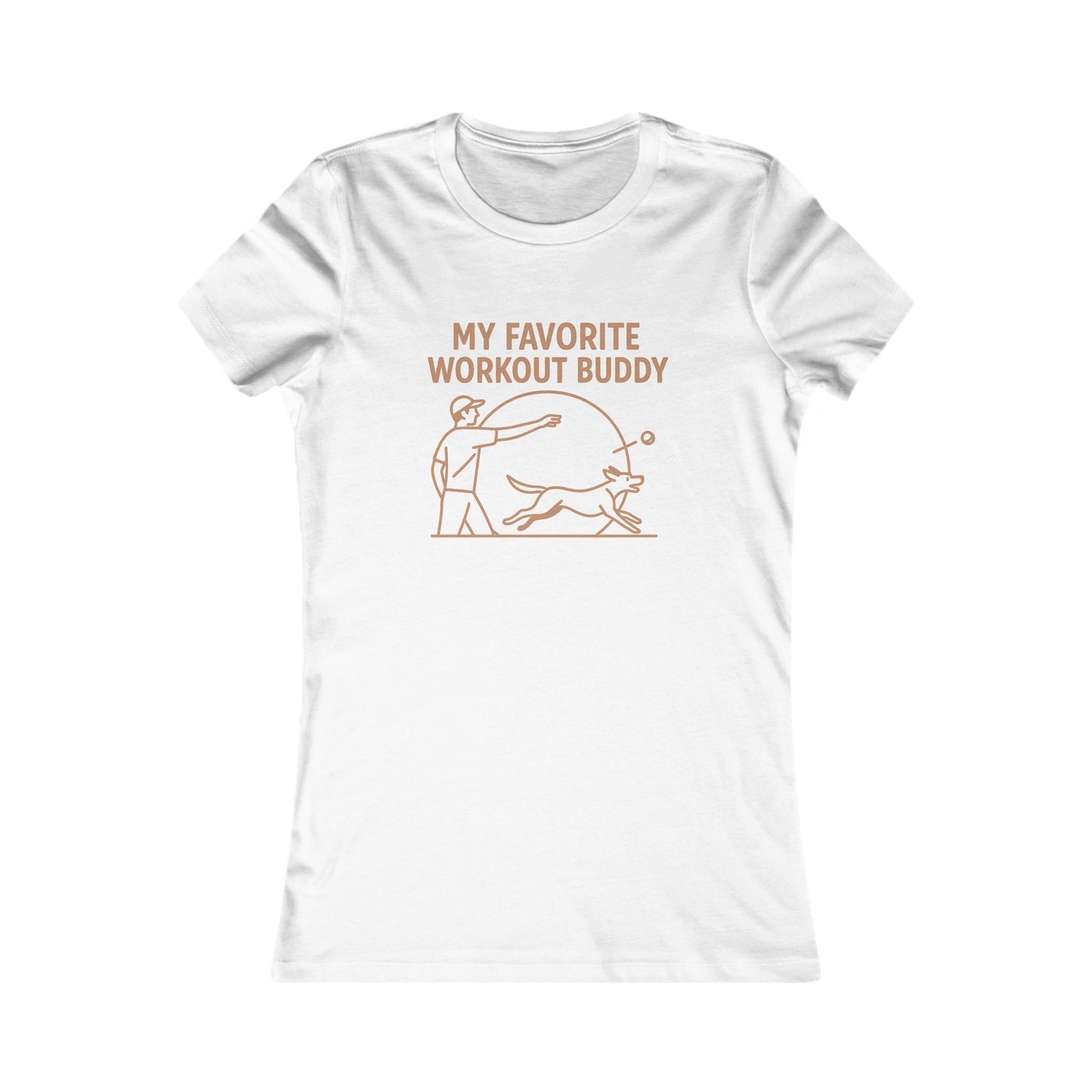 My Favorite Workout Buddy Dog T-Shirt for Women – Funny Dog Mom Gift Tee – Active Dog Owner Fetch Design – Bella + Canvas Feminine Fit T-Shirt, Adult Unisex T-Shirt