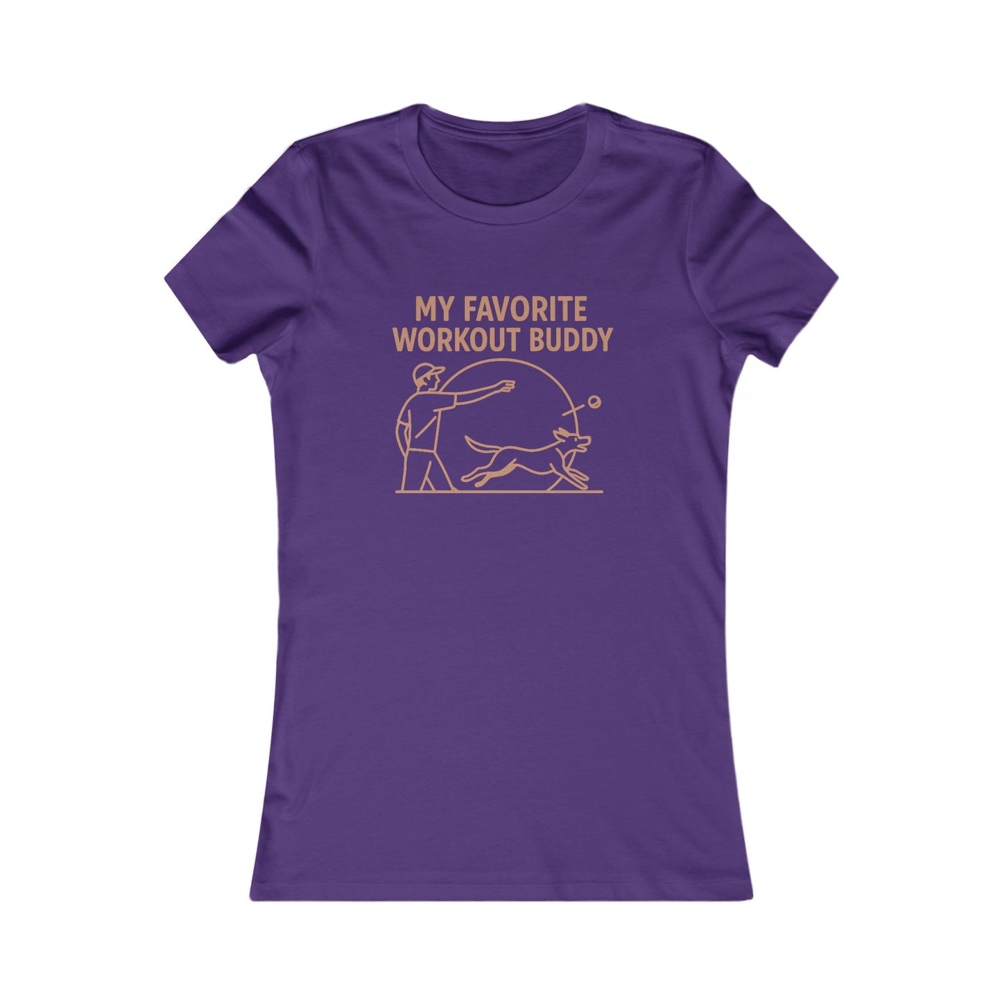 My Favorite Workout Buddy Dog T-Shirt for Women – Funny Dog Mom Gift Tee – Active Dog Owner Fetch Design – Bella + Canvas Feminine Fit T-Shirt, Adult Unisex T-Shirt