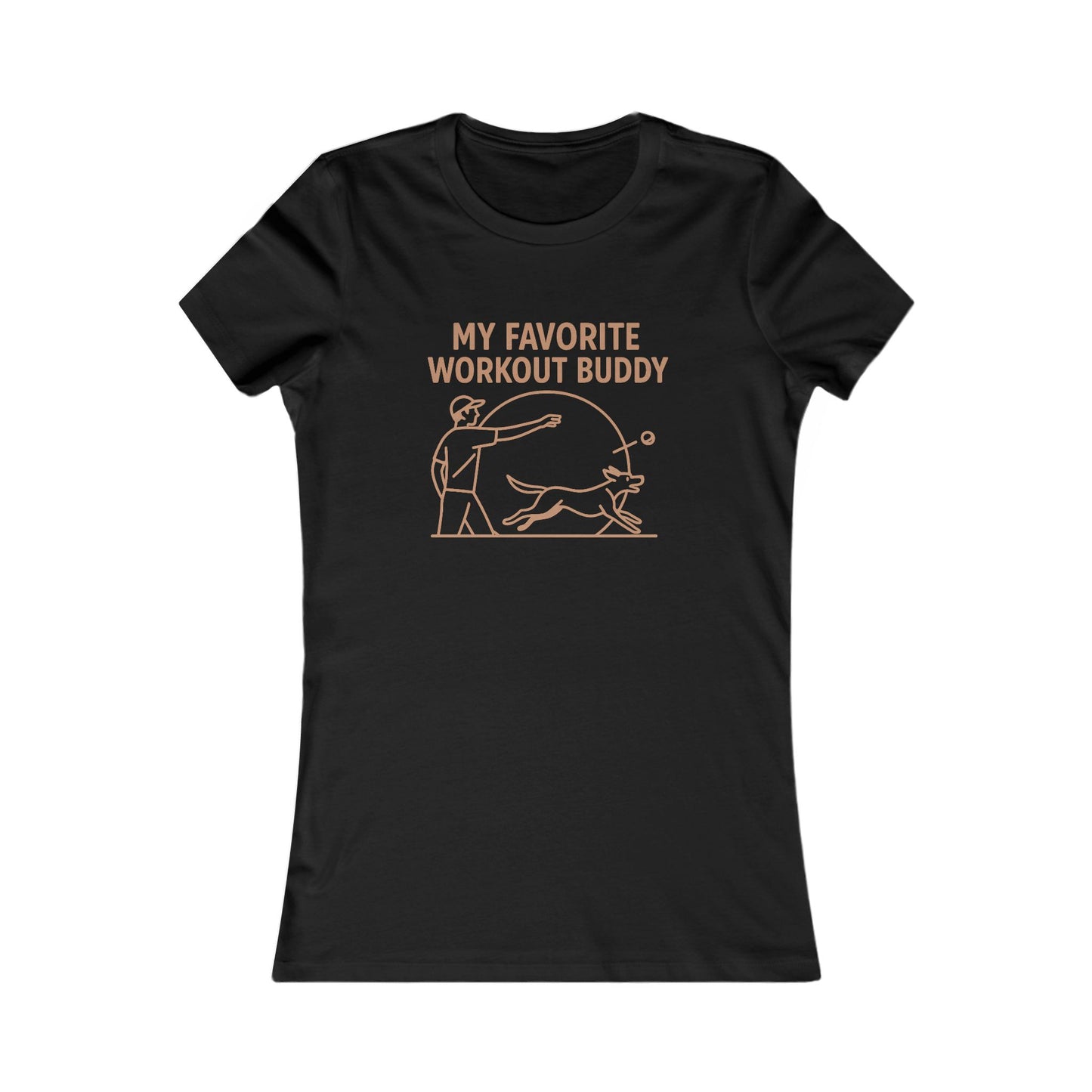 My Favorite Workout Buddy Dog T-Shirt for Women – Funny Dog Mom Gift Tee – Active Dog Owner Fetch Design – Bella + Canvas Feminine Fit T-Shirt, Adult Unisex T-Shirt