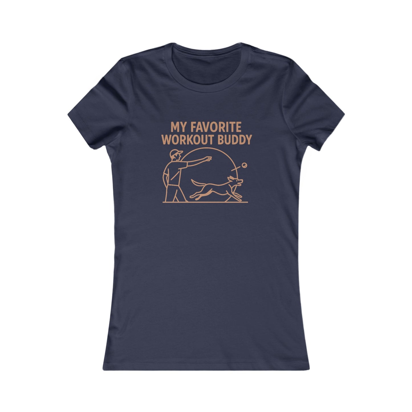 My Favorite Workout Buddy Dog T-Shirt for Women – Funny Dog Mom Gift Tee – Active Dog Owner Fetch Design – Bella + Canvas Feminine Fit T-Shirt, Adult Unisex T-Shirt