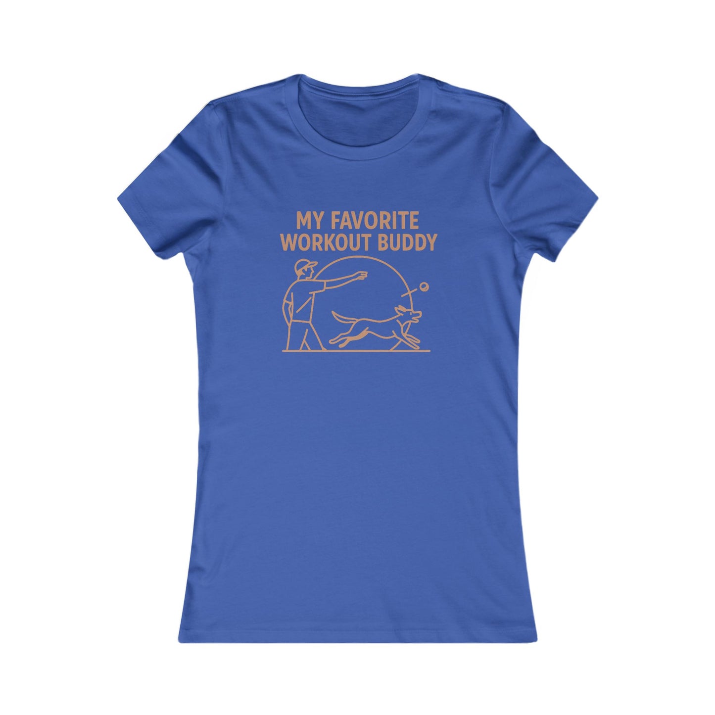 My Favorite Workout Buddy Dog T-Shirt for Women – Funny Dog Mom Gift Tee – Active Dog Owner Fetch Design – Bella + Canvas Feminine Fit T-Shirt, Adult Unisex T-Shirt