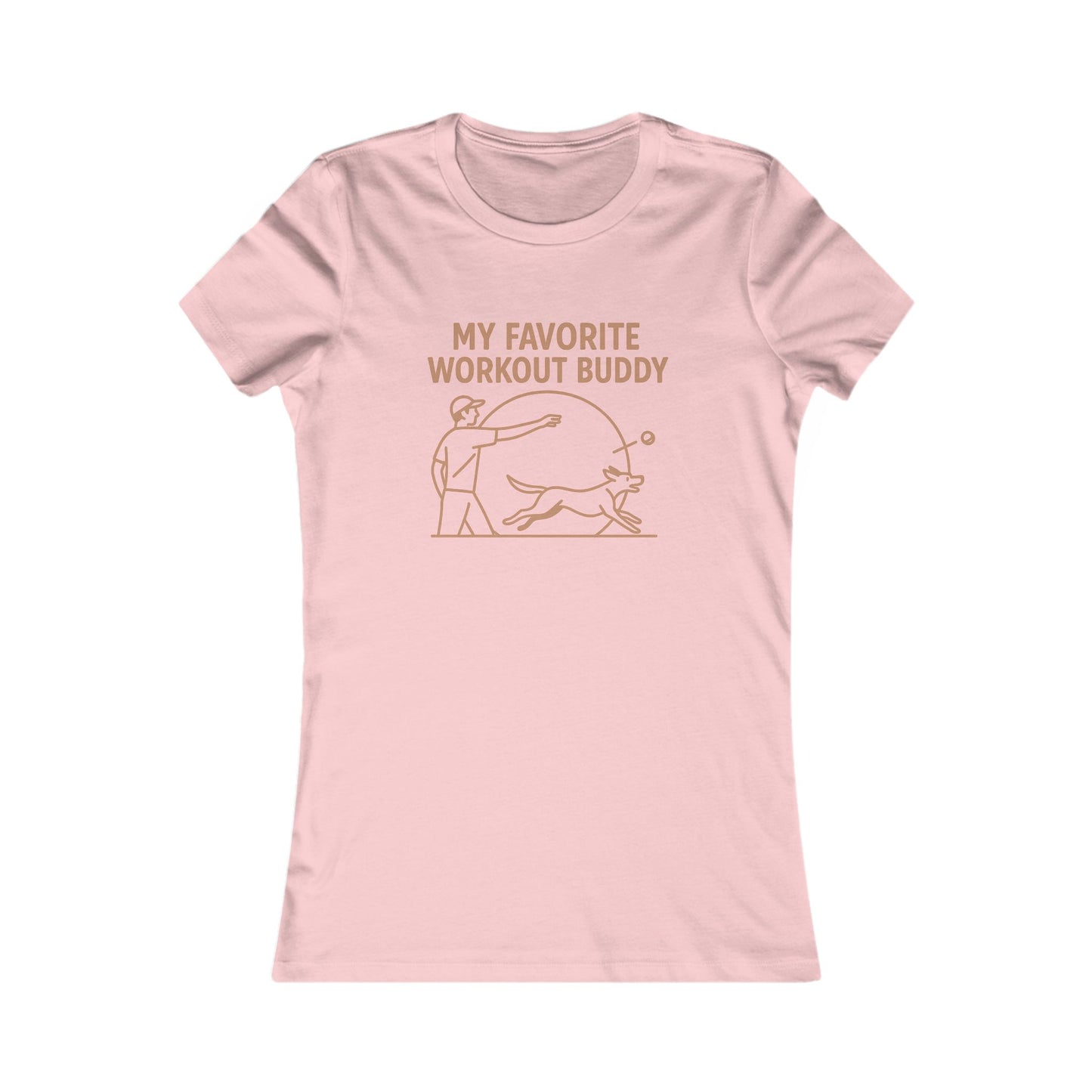 My Favorite Workout Buddy Dog T-Shirt for Women – Funny Dog Mom Gift Tee – Active Dog Owner Fetch Design – Bella + Canvas Feminine Fit T-Shirt, Adult Unisex T-Shirt