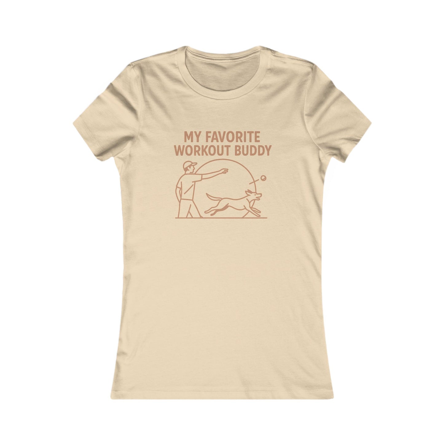 My Favorite Workout Buddy Dog T-Shirt for Women – Funny Dog Mom Gift Tee – Active Dog Owner Fetch Design – Bella + Canvas Feminine Fit T-Shirt, Adult Unisex T-Shirt