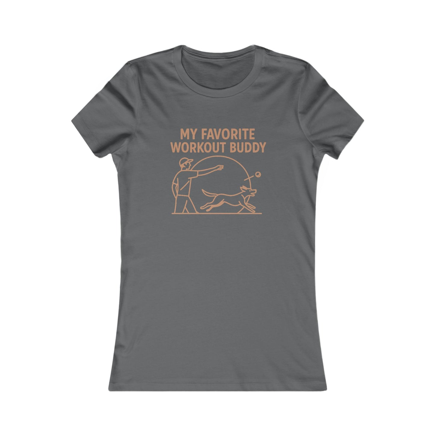 My Favorite Workout Buddy Dog T-Shirt for Women – Funny Dog Mom Gift Tee – Active Dog Owner Fetch Design – Bella + Canvas Feminine Fit T-Shirt, Adult Unisex T-Shirt