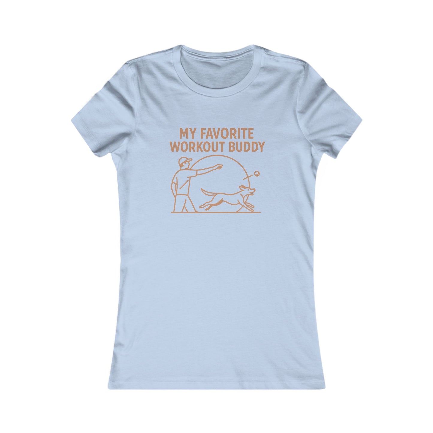 My Favorite Workout Buddy Dog T-Shirt for Women – Funny Dog Mom Gift Tee – Active Dog Owner Fetch Design – Bella + Canvas Feminine Fit T-Shirt, Adult Unisex T-Shirt