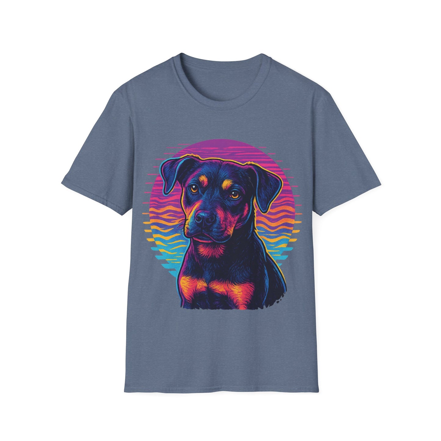 Bold Rescue Dog Shirt | Vibrant Neon Pitbull Art Tee for Teens & Dog Lovers | Youth Streetwear Graphic Tee, Adult Unisex T-Shirt