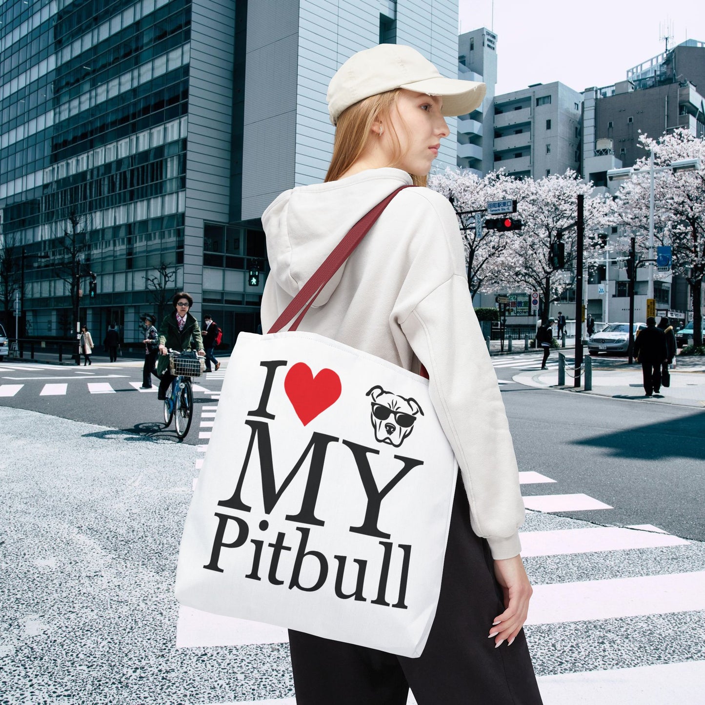 I Love My Pitbull Tote Bag | Pet Lover Gift, Dog Mom Tote, Stylish Canvas Bag, Animal Rescue Fundraiser, Show Your Love, Adult Unisex T-Shirt