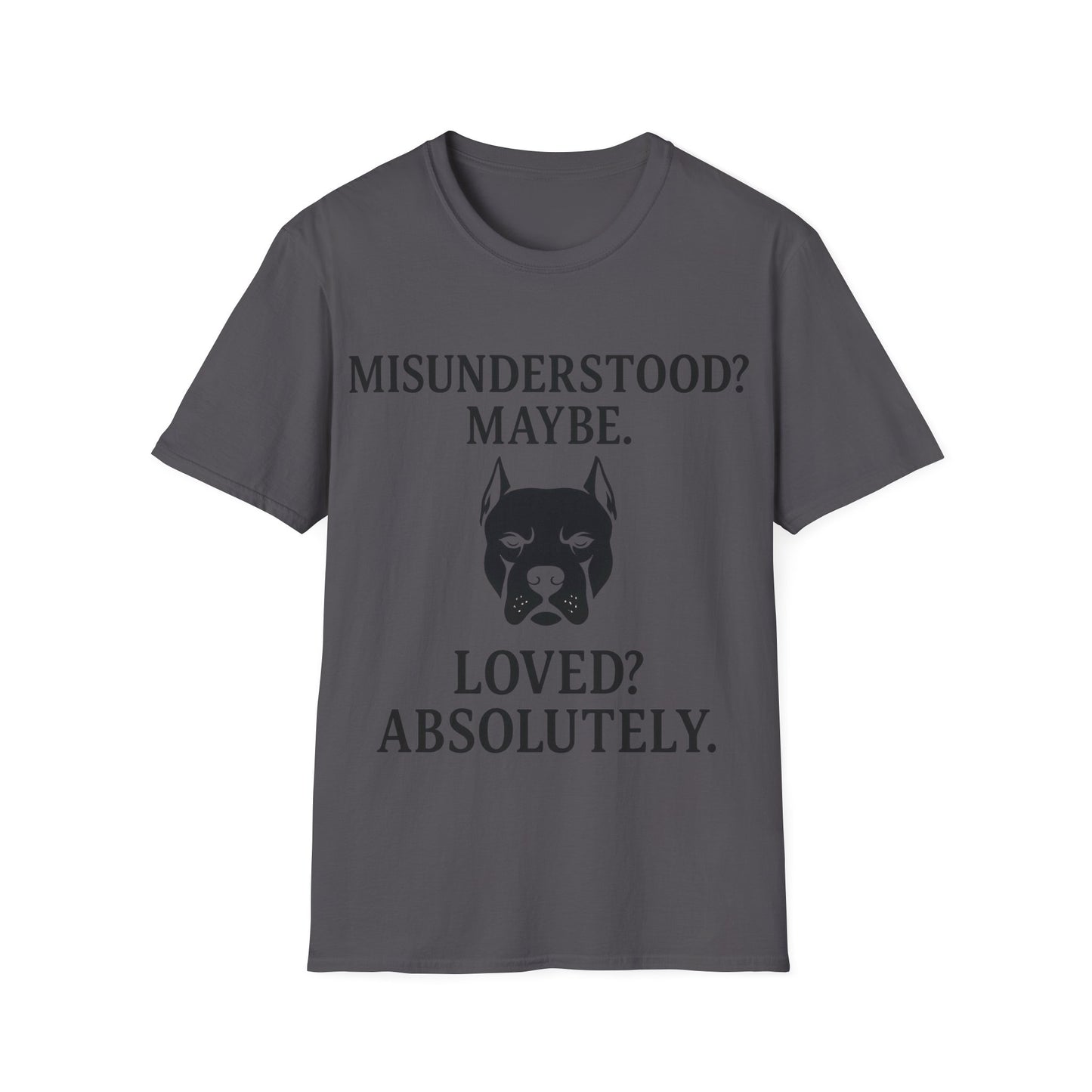 Misunderstood Pit Bull Shirt β Cropped Ear Dog Rescue Tee β White or Black Lettering β Adopt Donβt Shop Shirt β Pitbull Lover Gift, Adult Unisex T-Shirt