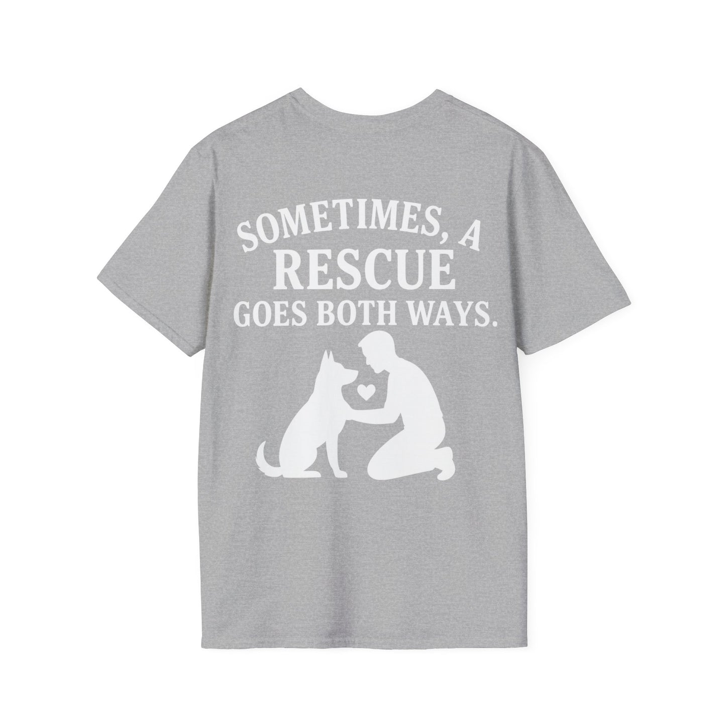 Sometimes a Rescue Goes Both Ways Shirt – Dog Rescue T-Shirt for Women & Men – Animal Adoption Gift – Emotional Pet Lover Tee, Adult Unisex T-Shirt