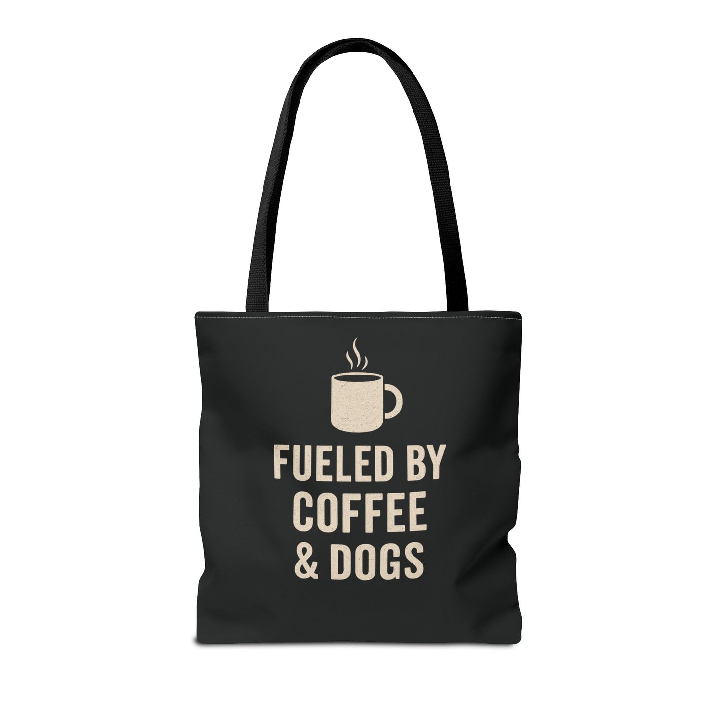 Fueled By Coffee & Dogs Tote Bag, Perfect for Dog Lovers, Everyday Use, Gift for Coffee Lovers, Eco-Friendly Shopping Bag, Stylish Animal Lover Tote, Adult Unisex T-Shirt