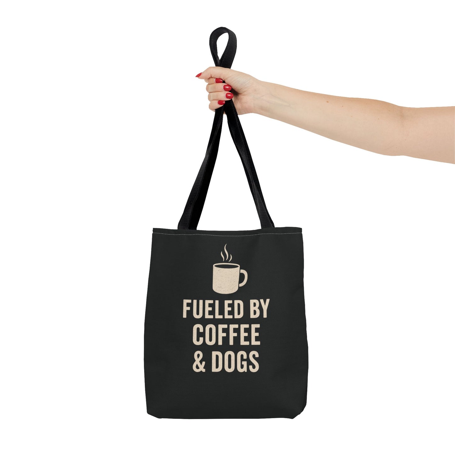 Fueled By Coffee & Dogs Tote Bag, Perfect for Dog Lovers, Everyday Use, Gift for Coffee Lovers, Eco-Friendly Shopping Bag, Stylish Animal Lover Tote, Adult Unisex T-Shirt