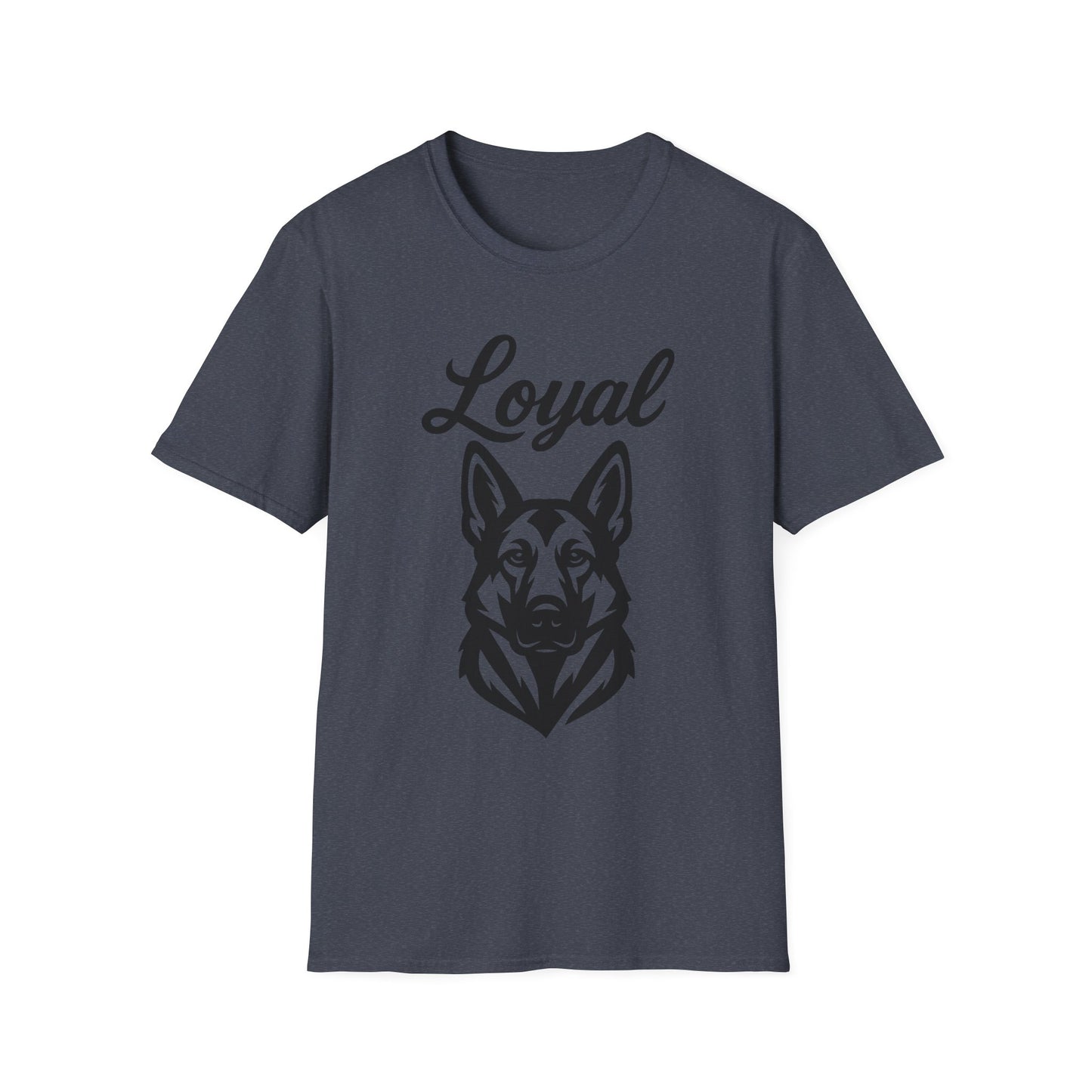 Loyal German Shepherd T-Shirt – Bold Black Line Art Dog Design for GSD Lovers, Rescue-Friendly Apparel, Adult Unisex T-Shirt