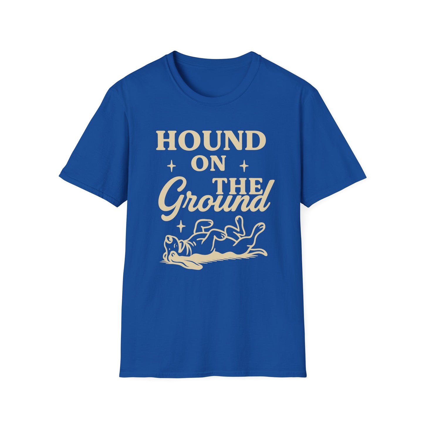 Funny Basset Hound Dog Shirt – Hound on the Ground Tee – Vintage Rescue Dog Graphic – Unisex Gildan 64000 T-Shirt for Pet Lovers, Adult Unisex T-Shirt