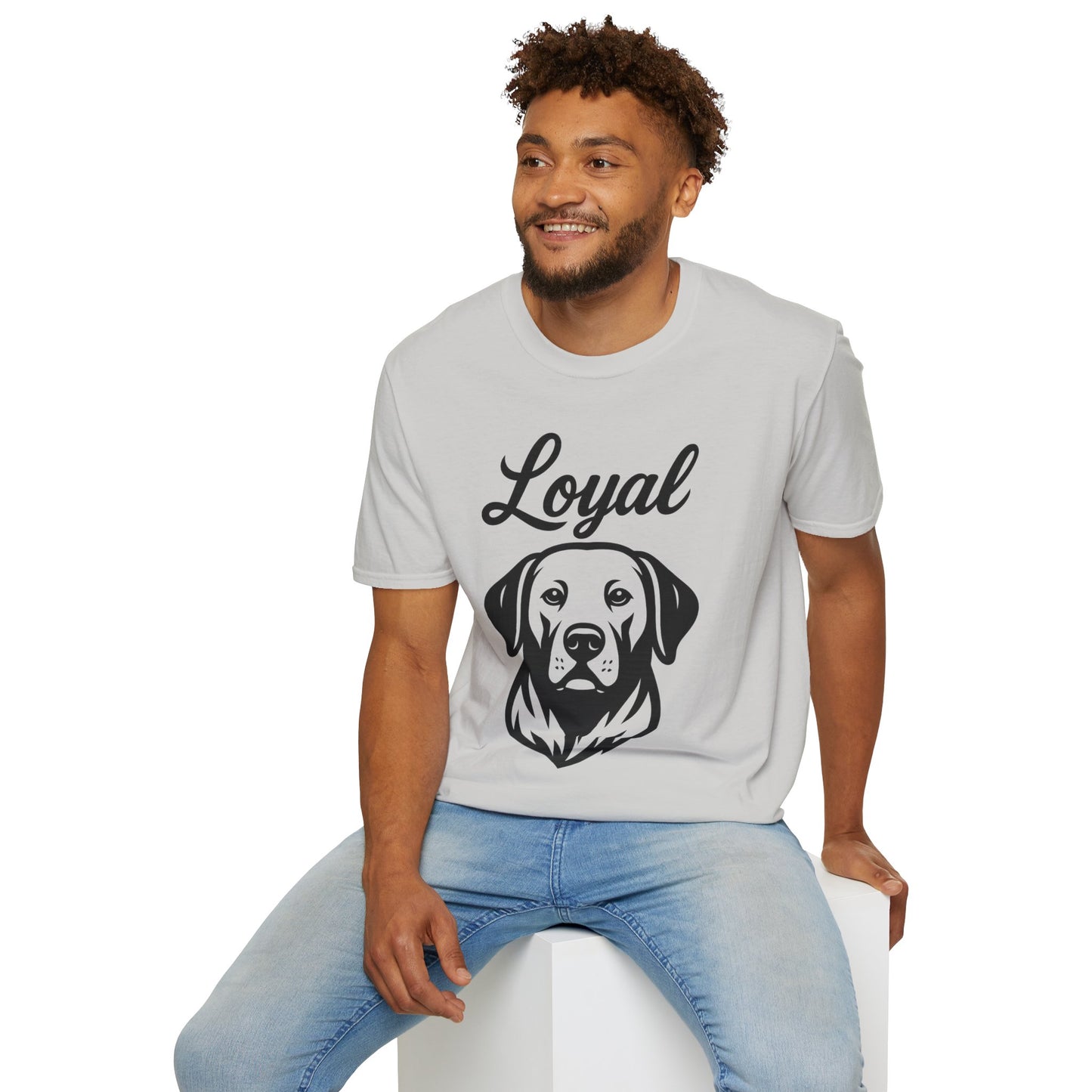 Loyal Labrador Retriever T-Shirt – Black Line Art Dog Design for Lab Lovers, Rescue Apparel for Yellow, Black & Chocolate Lab Owners, Adult Unisex T-Shirt