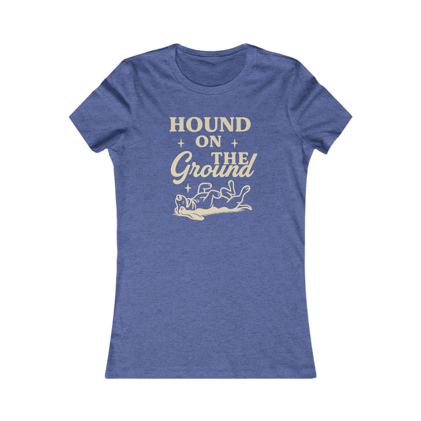 Hound on the Ground Shirt – Funny Basset Hound Dog Tee for Women – Vintage Cream Print on Bella + Canvas Feminine Rescue Dog T-Shirt, Adult Unisex T-Shirt