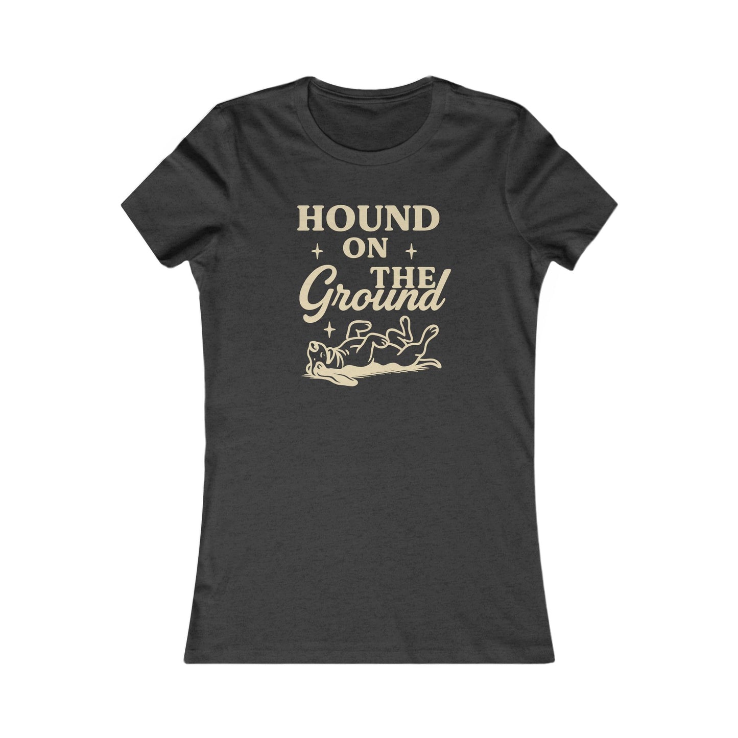 Hound on the Ground Shirt – Funny Basset Hound Dog Tee for Women – Vintage Cream Print on Bella + Canvas Feminine Rescue Dog T-Shirt, Adult Unisex T-Shirt