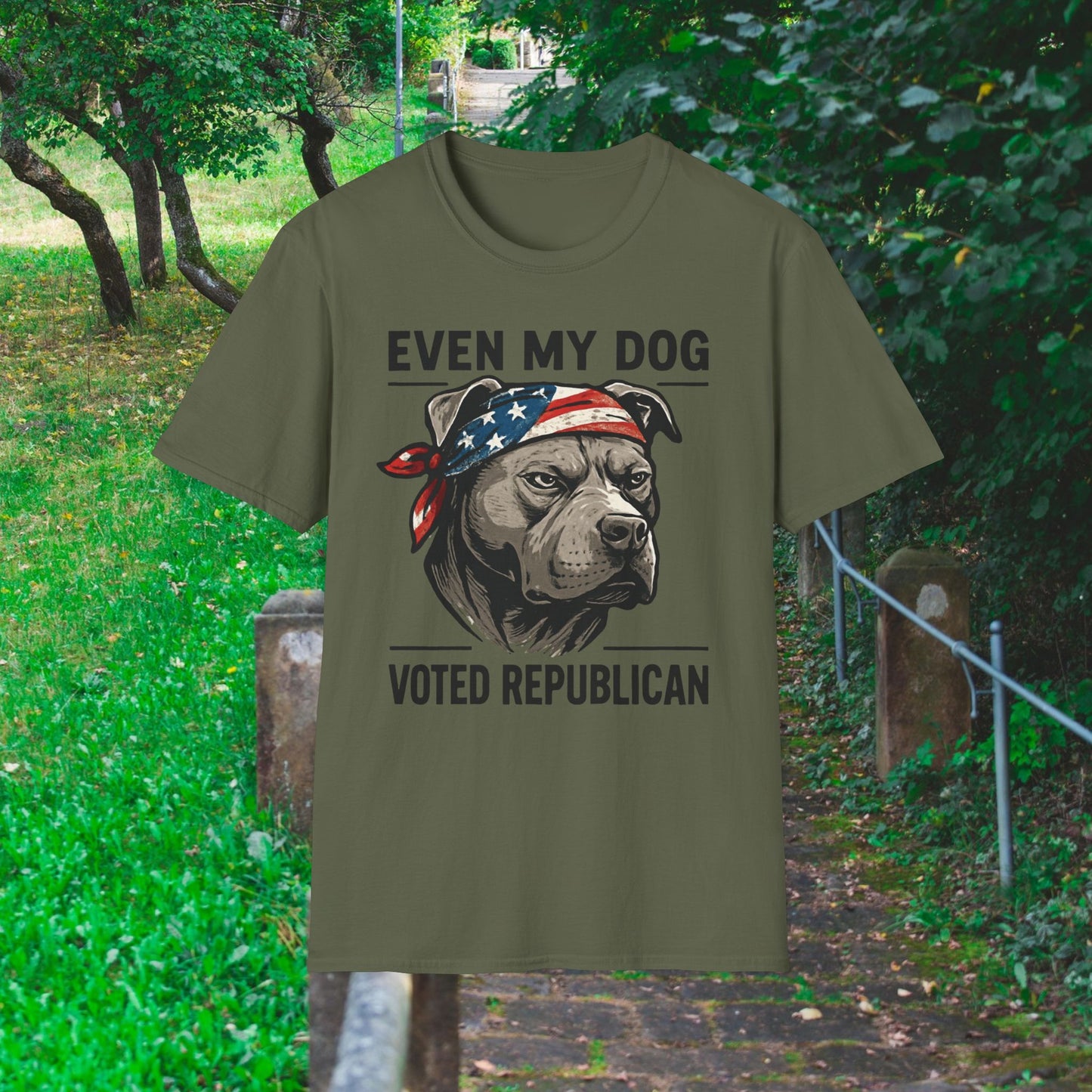 EVEN MY DOG VOTED REPUBLICAN T-Shirt – Patriotic Dog Lover Graphic Tee, Adult Unisex, Funny Political Shirt for Dog Owners, Conservative Gift Idea