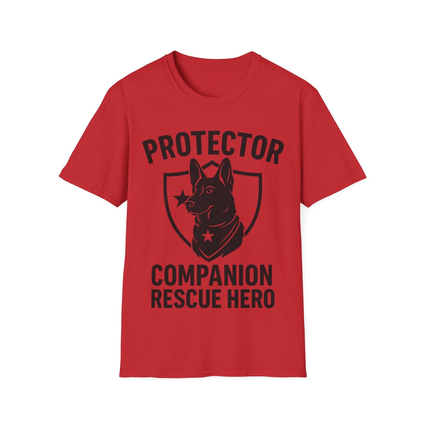 Protector Companion Rescue Hero Shirt – Patriotic Dog Lover T-Shirt – Dog Rescue USA Flag Inspired Tee – Military Style Dog Parent Gift – Adopted and Adored Apparel, Adult Unisex T-Shirt