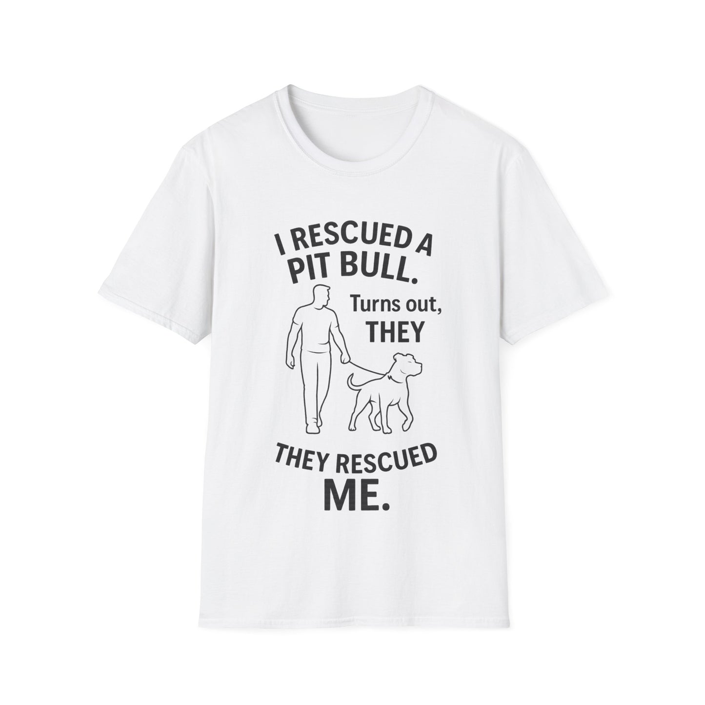 I Rescued a Pit Bull Shirt β Adopt Donβt Shop Dog Rescue Tee β Black Lettering Front Design β Pitbull Adoption Gift β Shelter Dog Shirt, Adult Unisex T-Shirt