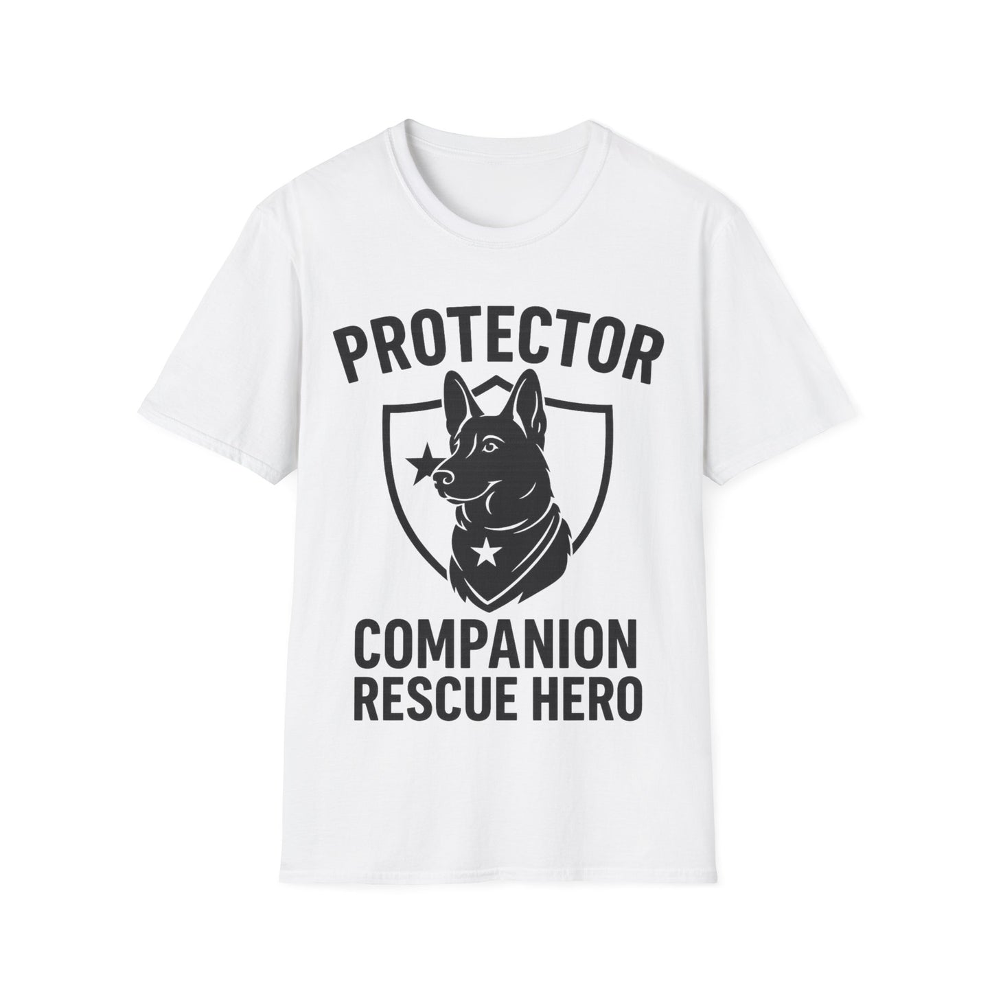 Protector Companion Rescue Hero Shirt – Patriotic Dog Lover T-Shirt – Dog Rescue USA Flag Inspired Tee – Military Style Dog Parent Gift – Adopted and Adored Apparel, Adult Unisex T-Shirt