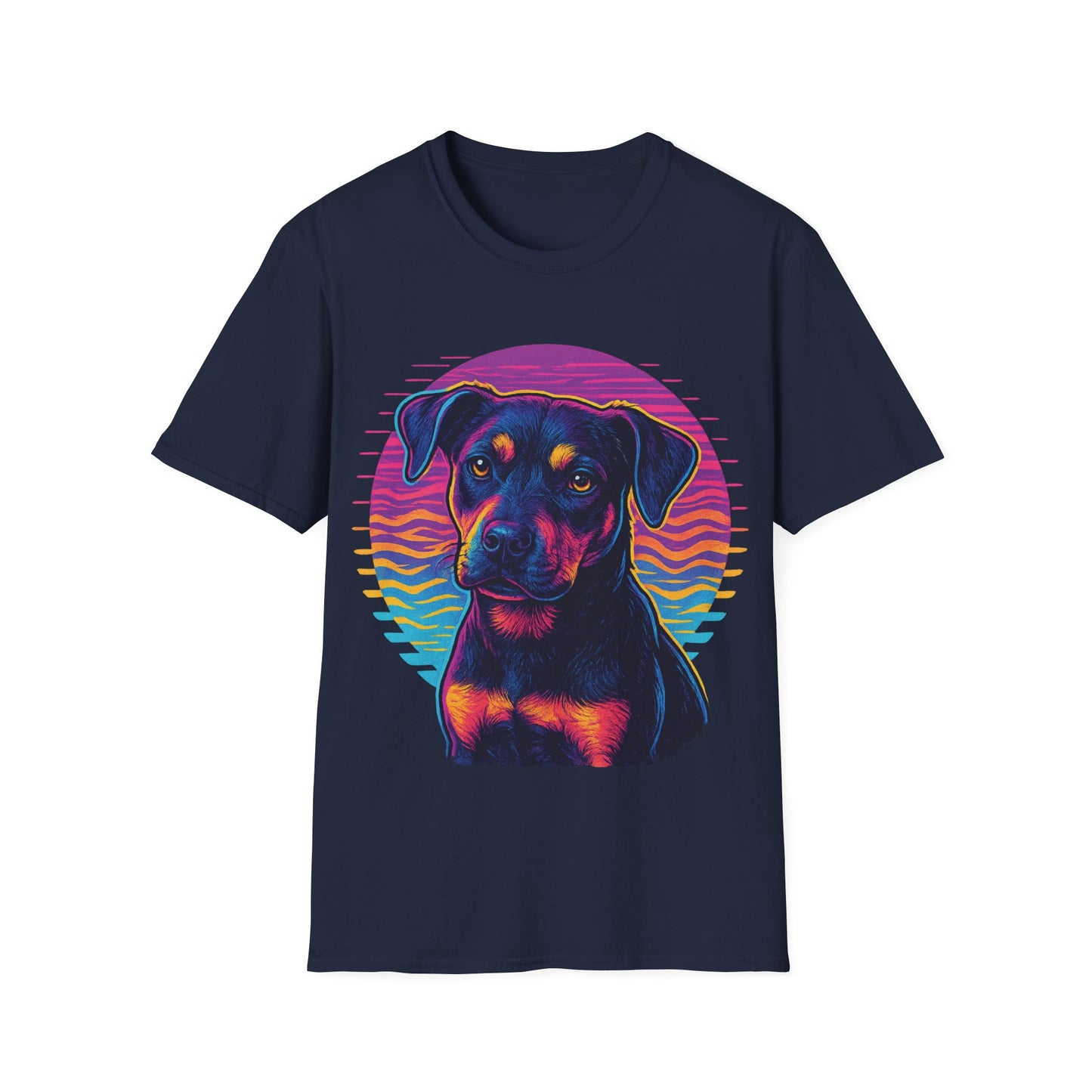 Bold Rescue Dog Shirt | Vibrant Neon Pitbull Art Tee for Teens & Dog Lovers | Youth Streetwear Graphic Tee, Adult Unisex T-Shirt