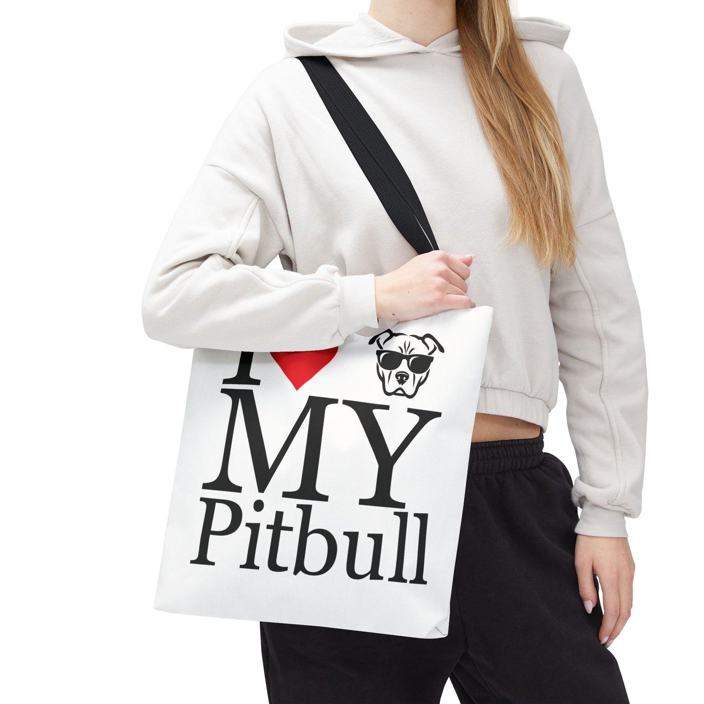 I Love My Pitbull Tote Bag | Pet Lover Gift, Dog Mom Tote, Stylish Canvas Bag, Animal Rescue Fundraiser, Show Your Love, Adult Unisex T-Shirt