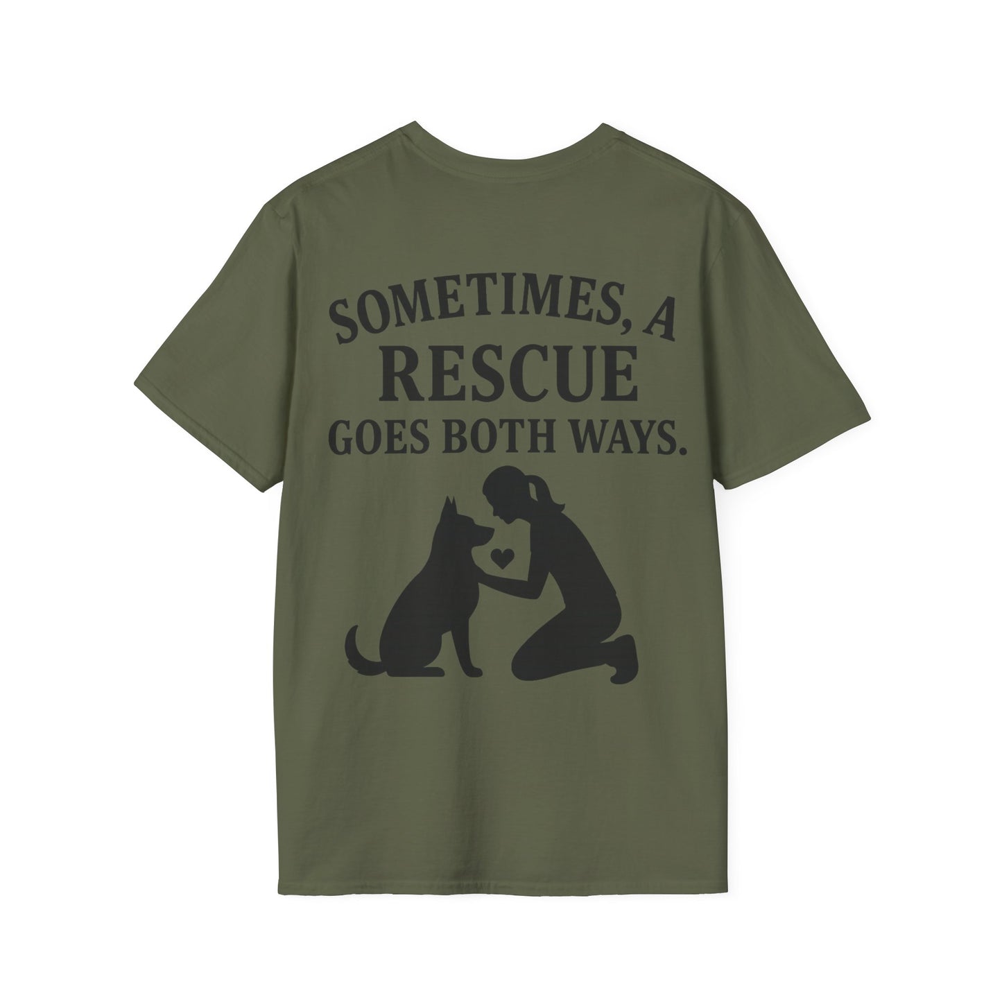 Sometimes a Rescue Goes Both Ways Shirt – Dog Rescue T-Shirt for Women & Men – Animal Adoption Gift – Emotional Pet Lover Tee, Adult Unisex T-Shirt