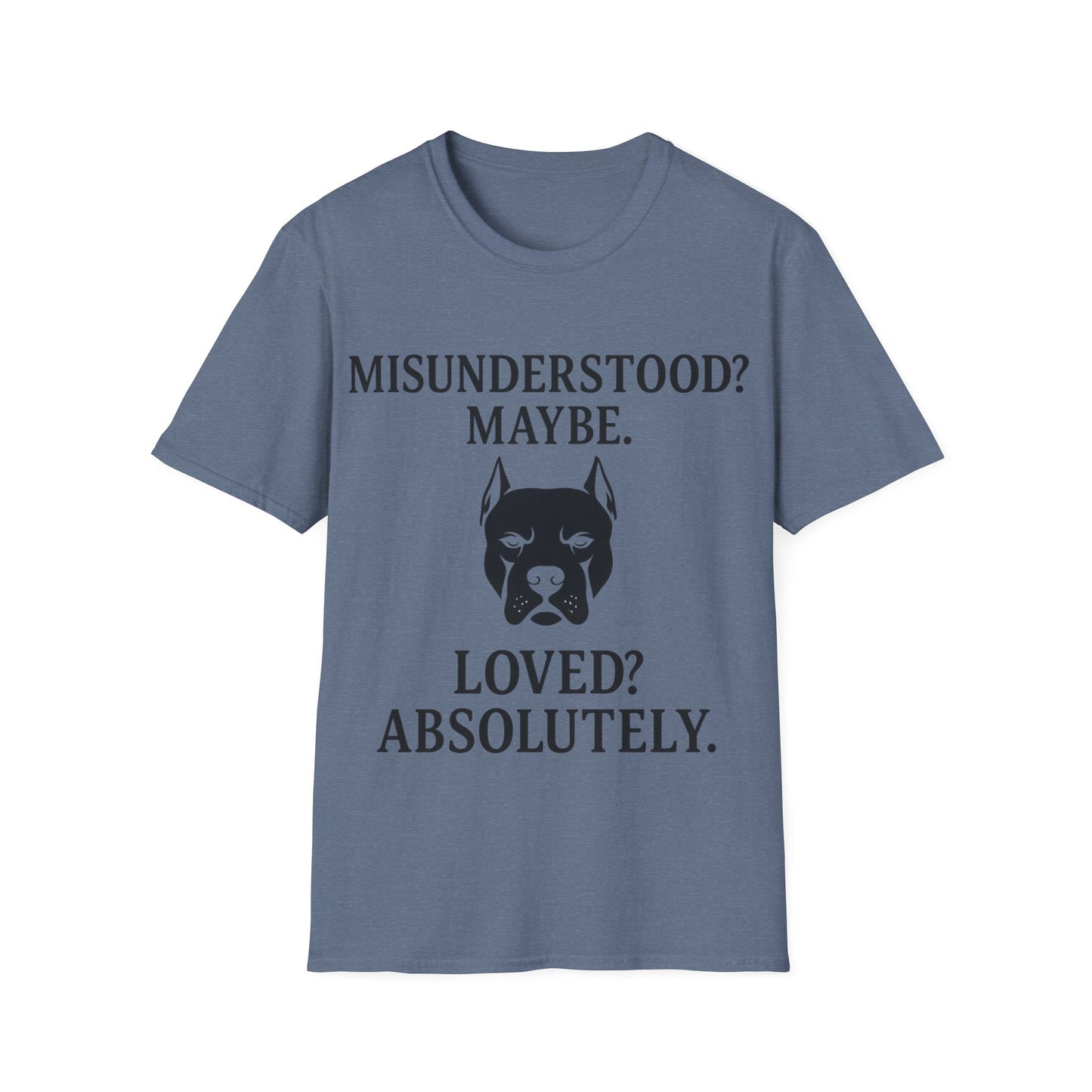 Misunderstood Pit Bull Shirt β Cropped Ear Dog Rescue Tee β White or Black Lettering β Adopt Donβt Shop Shirt β Pitbull Lover Gift, Adult Unisex T-Shirt