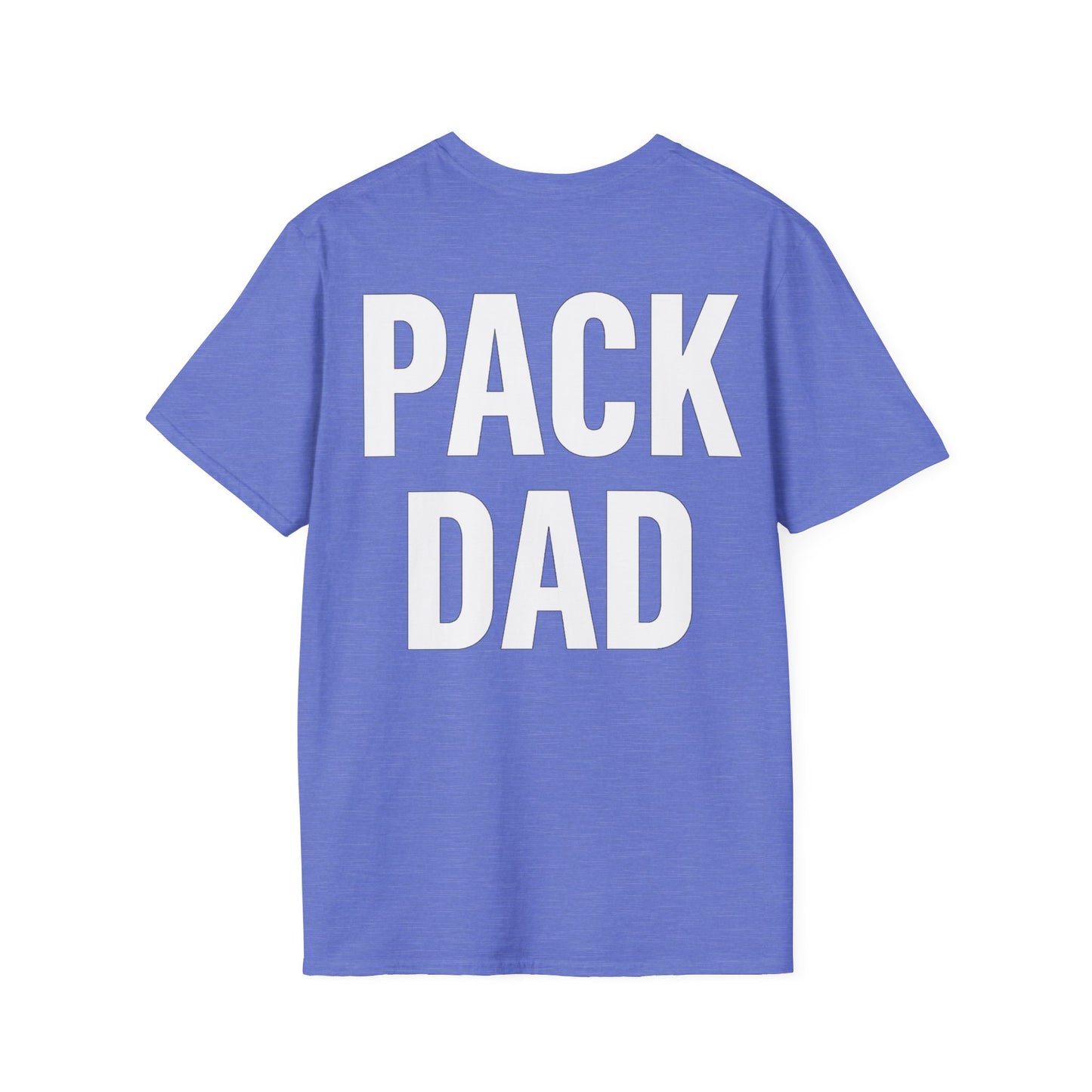 Pack Dad T-Shirt – Dog Dad Rescue Tee with Back & Chest Print – Matching Family Dog T-Shirt – Adopted and Adored Apparel, Adult Unisex T-Shirt