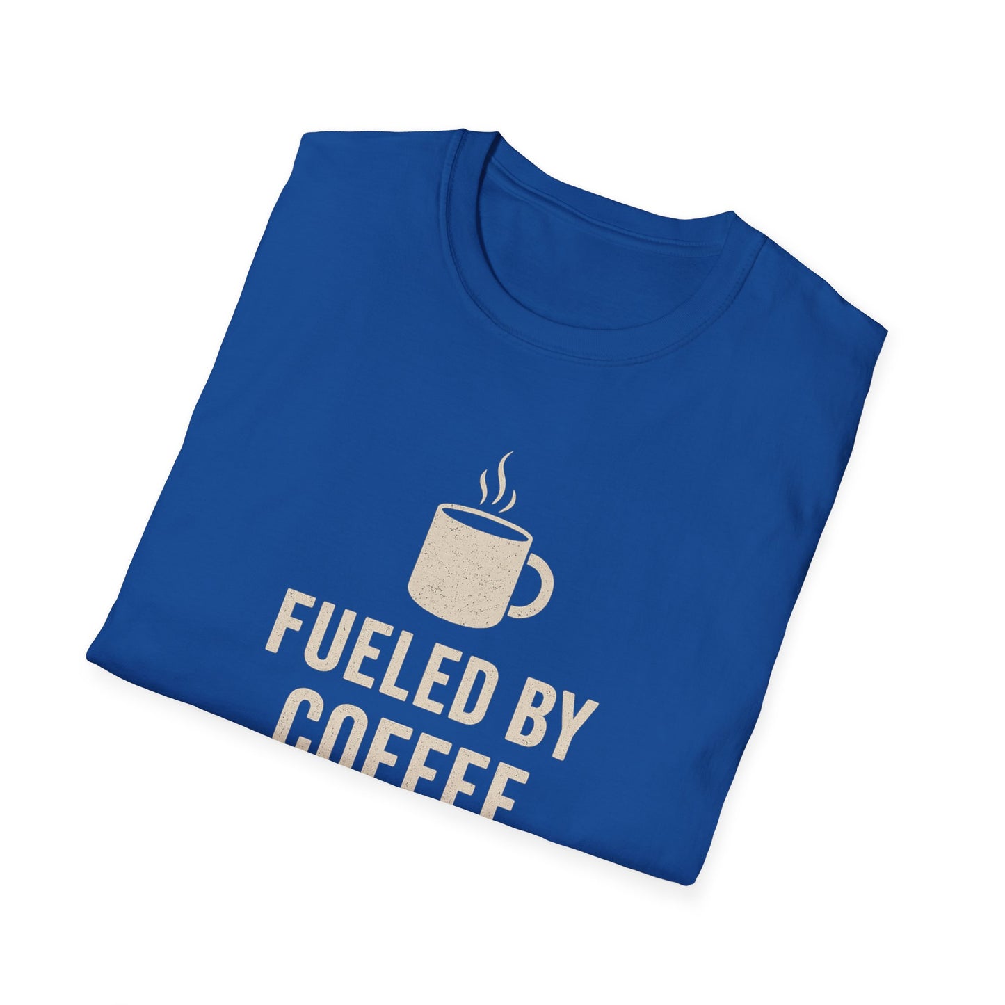 Fueled by Coffee and Dogs T-Shirt – Distressed Cream Graphic Tee for Dog Lovers, Charcoal Heather Unisex Fit adult