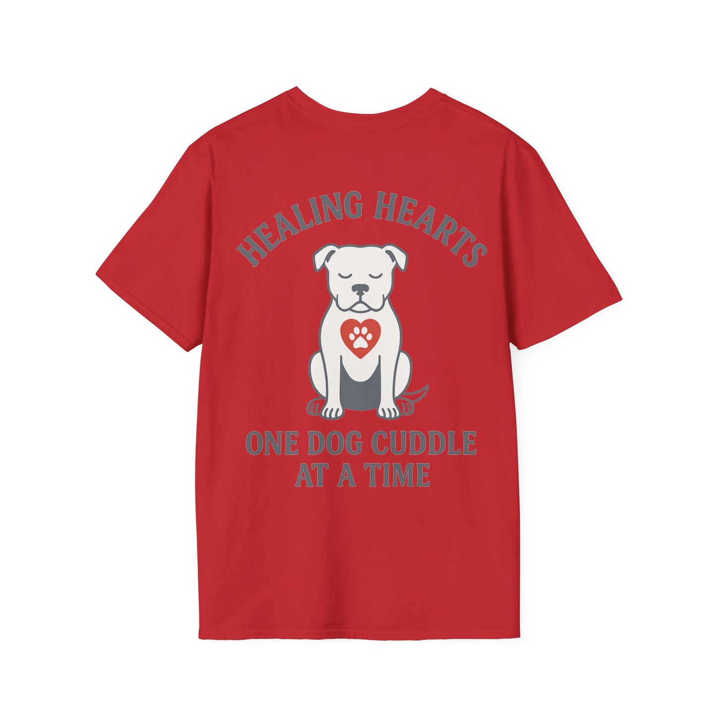 Healing Hearts Dog Shirt – Pitbull Rescue Tee – Pack Member Design, Adult Unisex T-Shirt