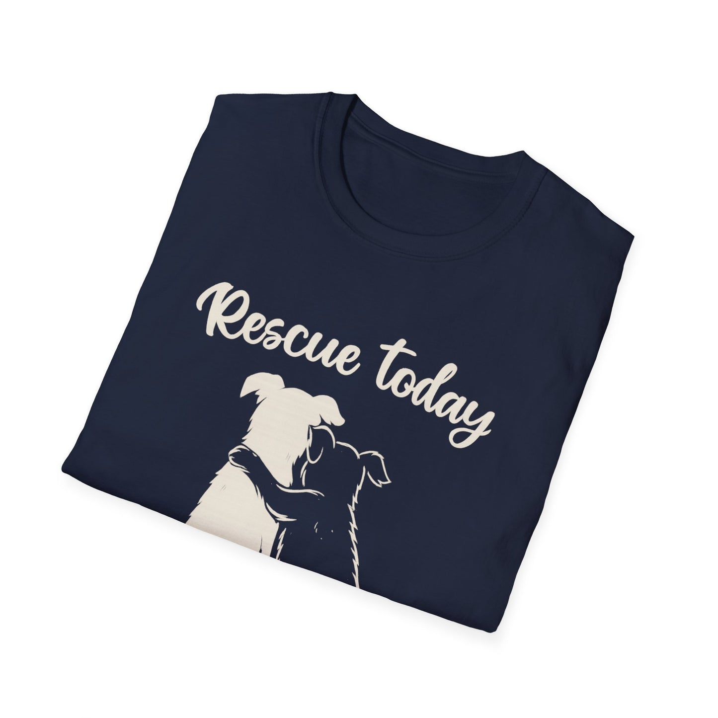 Rescue Today Love Forever T-Shirt – Dog Rescue Tee for Animal Lovers – Charcoal, Black, Red, Army, Navy, Adult Unisex T-Shirt
