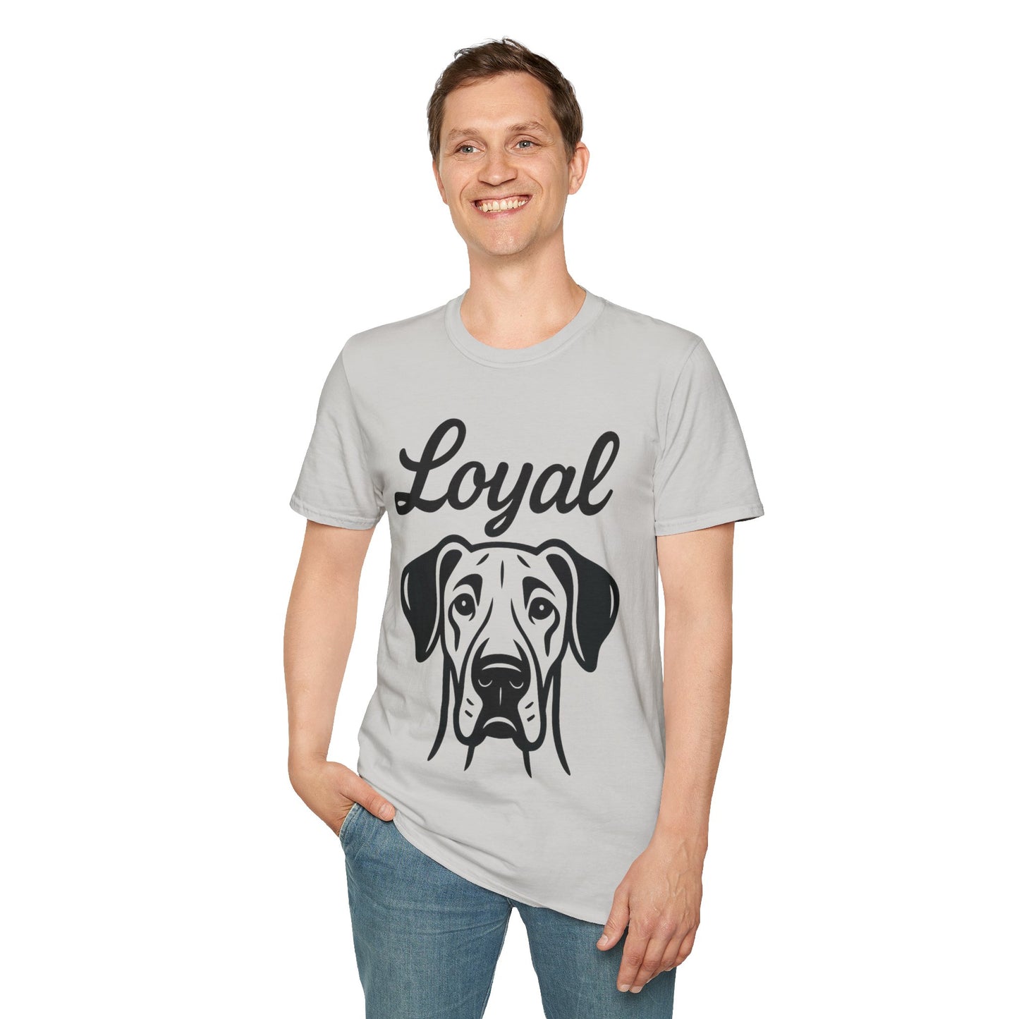 Loyal Great Dane Dog T-Shirt – Rescue-Inspired Graphic Tee for Big Dog Lovers | Adopted and Adored Apparel, Adult Unisex T-Shirt