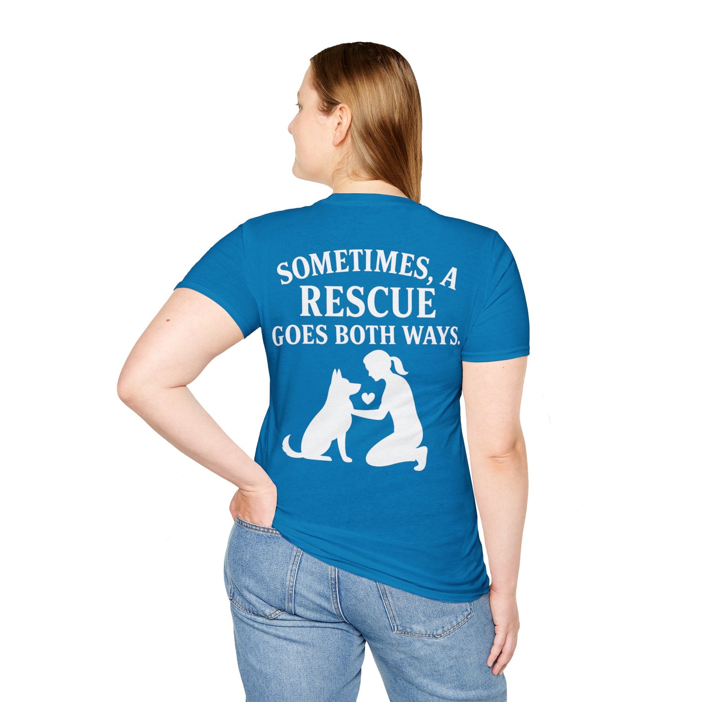 Sometimes a Rescue Goes Both Ways Shirt – Dog Rescue T-Shirt for Women & Men – Animal Adoption Gift – Emotional Pet Lover Tee, Adult Unisex T-Shirt