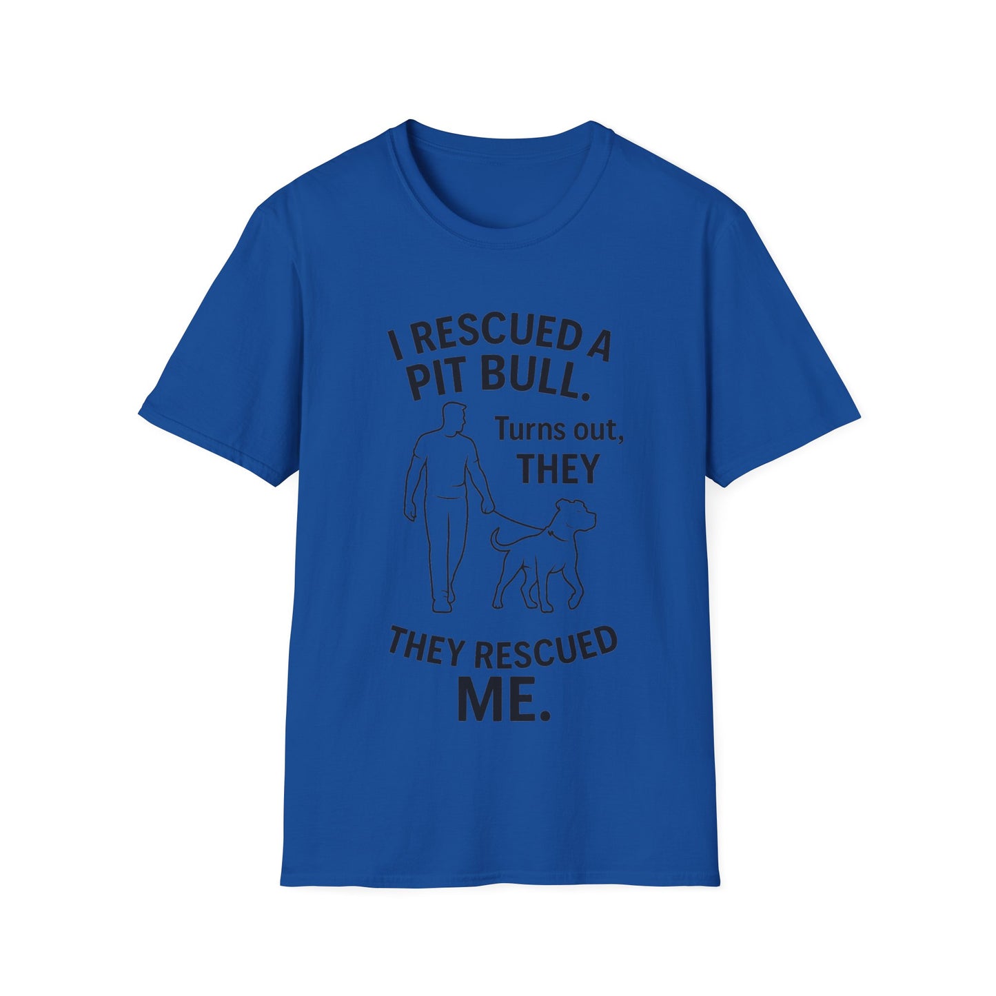 I Rescued a Pit Bull Shirt β Adopt Donβt Shop Dog Rescue Tee β Black Lettering Front Design β Pitbull Adoption Gift β Shelter Dog Shirt, Adult Unisex T-Shirt
