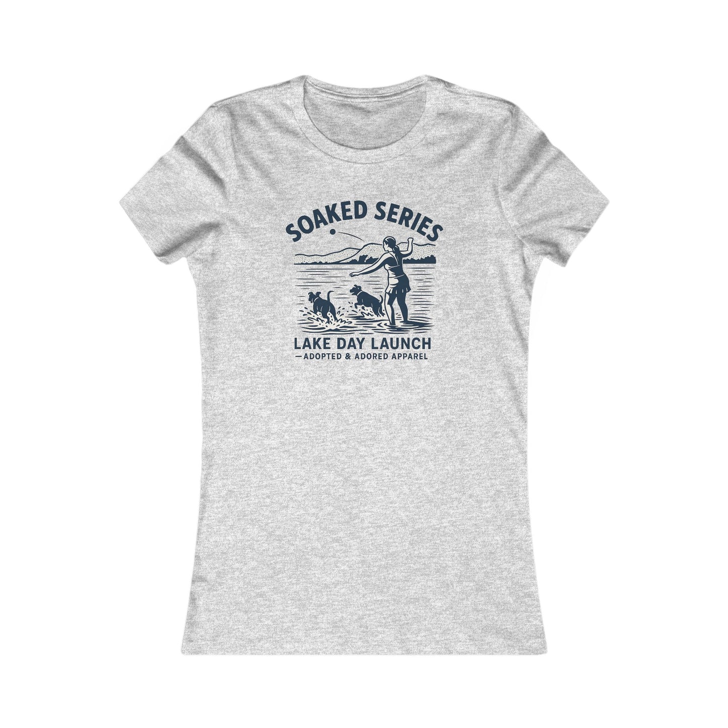 Lake Day Dog T-Shirt – Soaked Series Lake Day Launch – Women’s Rescue Dog Tee for Summer Adventures – Aqua Lake Shirt for Dog Moms – Adopted & Adored Apparel, Adult Unisex T-Shirt