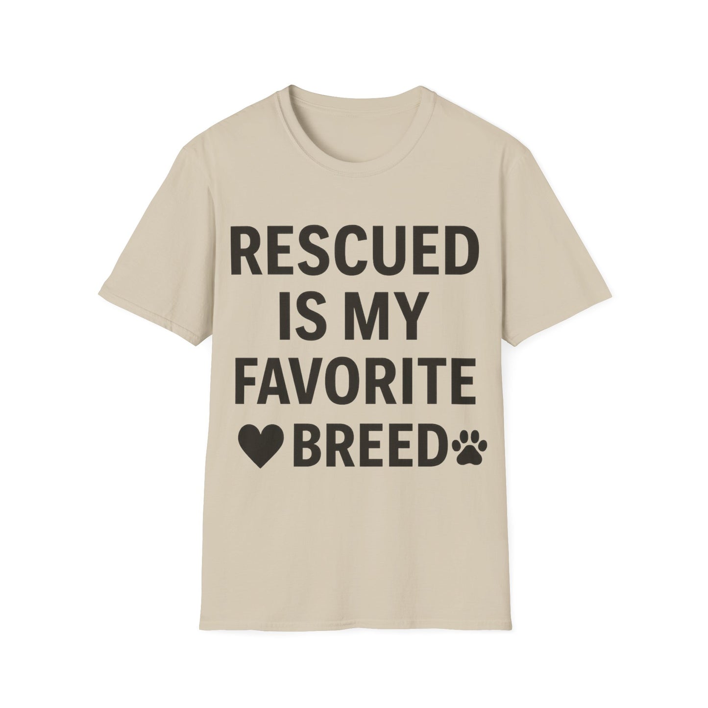 Rescued Is My Favorite Breed Shirt – Dog Rescue Tee, Adopt Don’t Shop Gift, Unisex T-Shirt for Pet Lovers, Adult Unisex T-Shirt