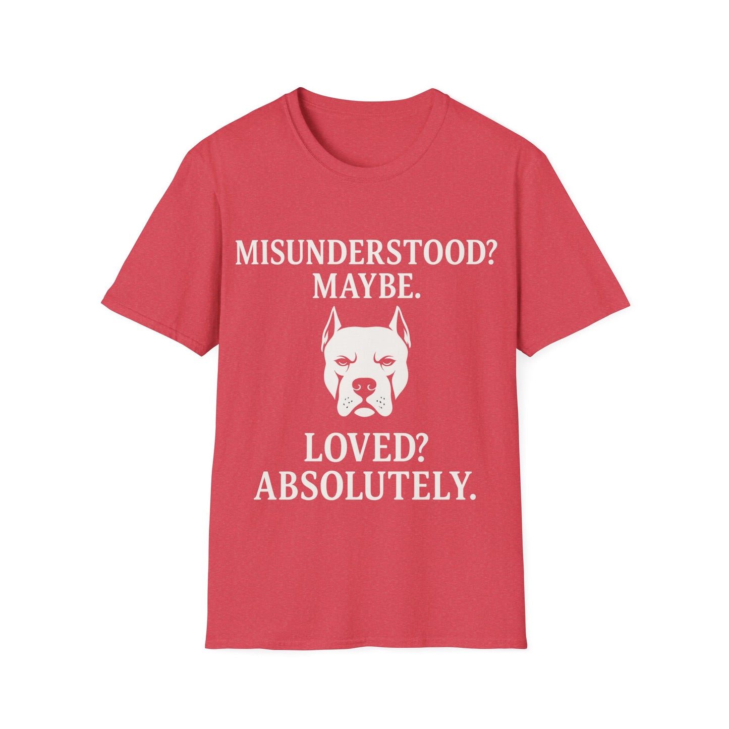Misunderstood Pit Bull T-Shirt β Cropped Ear Dog Rescue Tee β White or Black Lettering β Adopt Donβt Shop Shirt β Pitbull Lover Gift, Adult Unisex T-Shirt