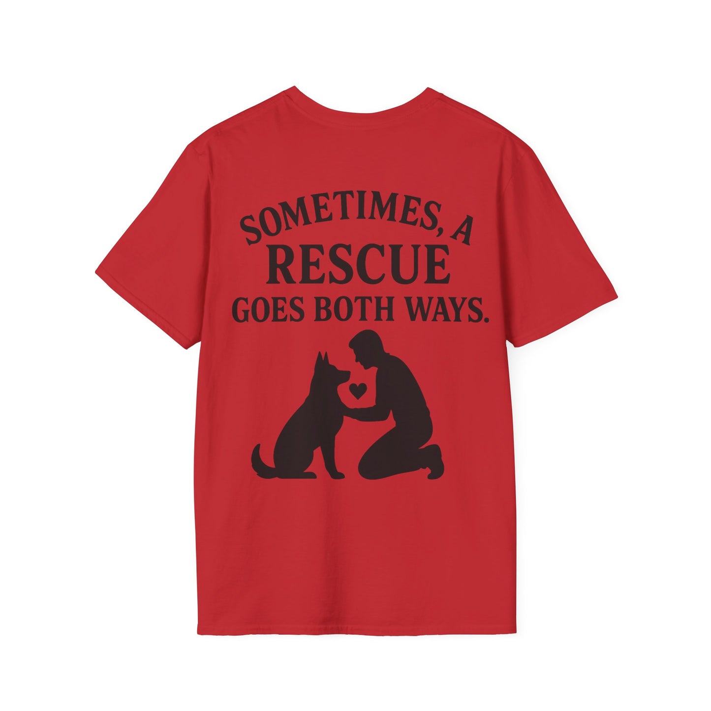 Sometimes a Rescue Goes Both Ways Shirt – Dog Rescue T-Shirt for Women & Men – Animal Adoption Gift – Emotional Pet Lover Tee, Adult Unisex T-Shirt