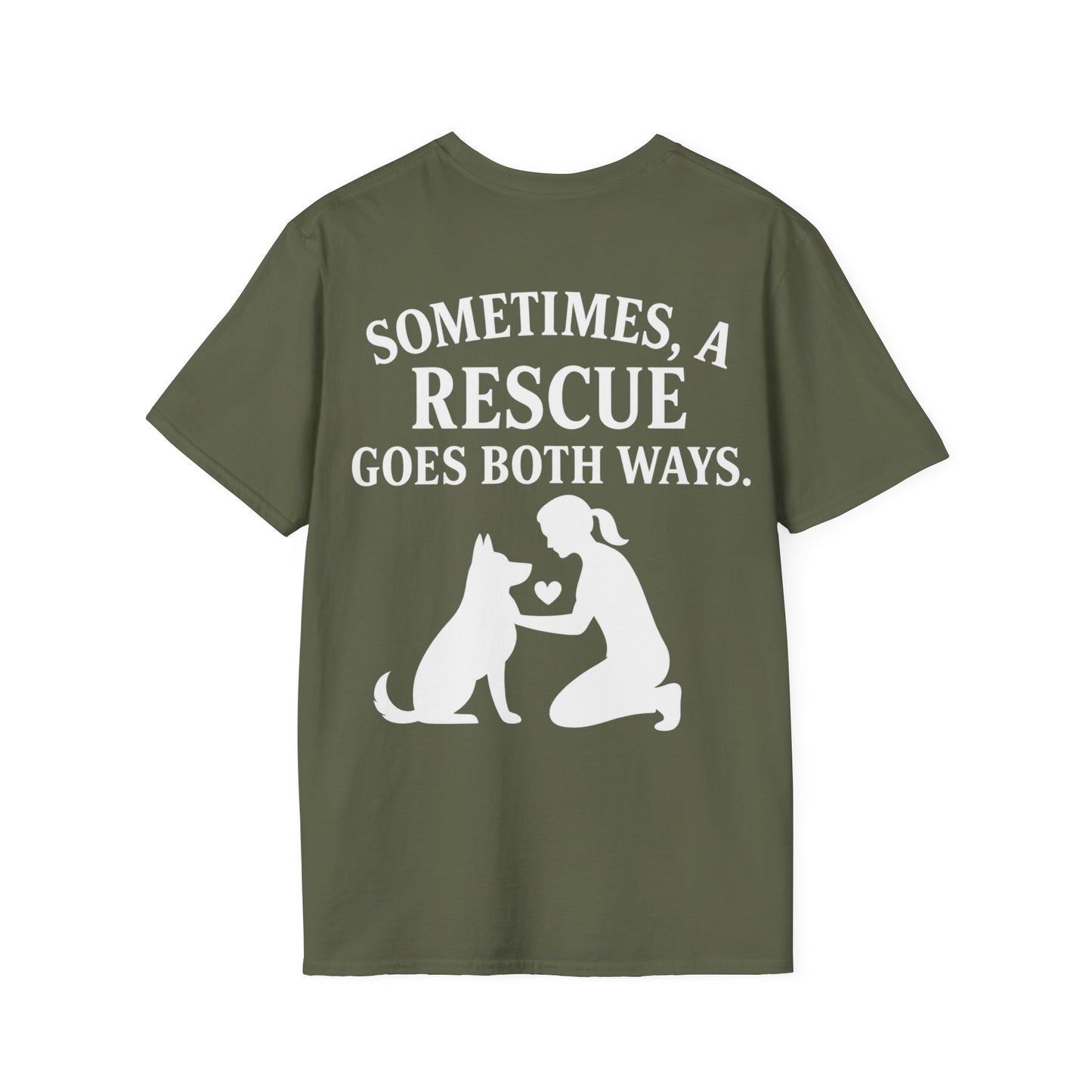 Sometimes a Rescue Goes Both Ways Shirt – Dog Rescue T-Shirt for Women & Men – Animal Adoption Gift – Emotional Pet Lover Tee, Adult Unisex T-Shirt