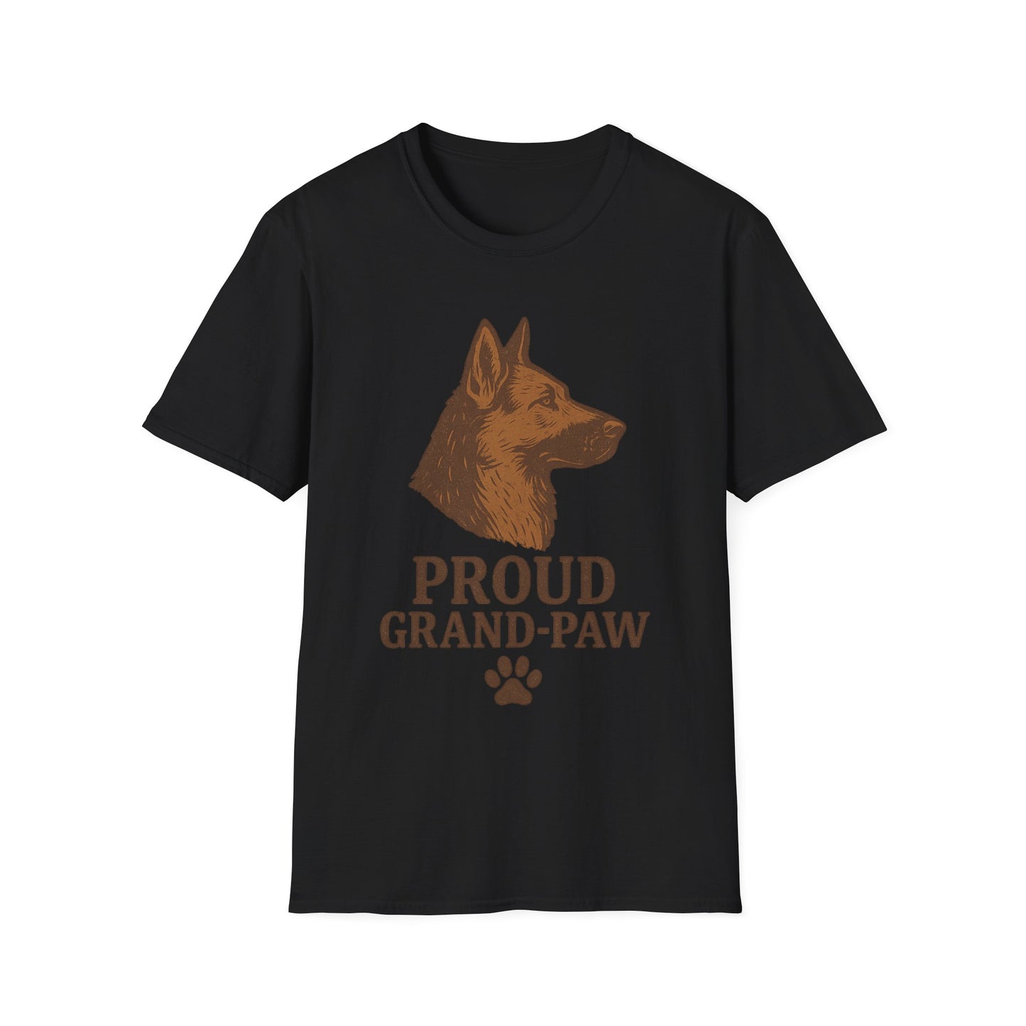 Proud Grand-Paw German Shepherd Vintage T-Shirt – Rustic Dog Grandpa Tee for German Shepherd Lovers, Adult Unisex T-Shirt