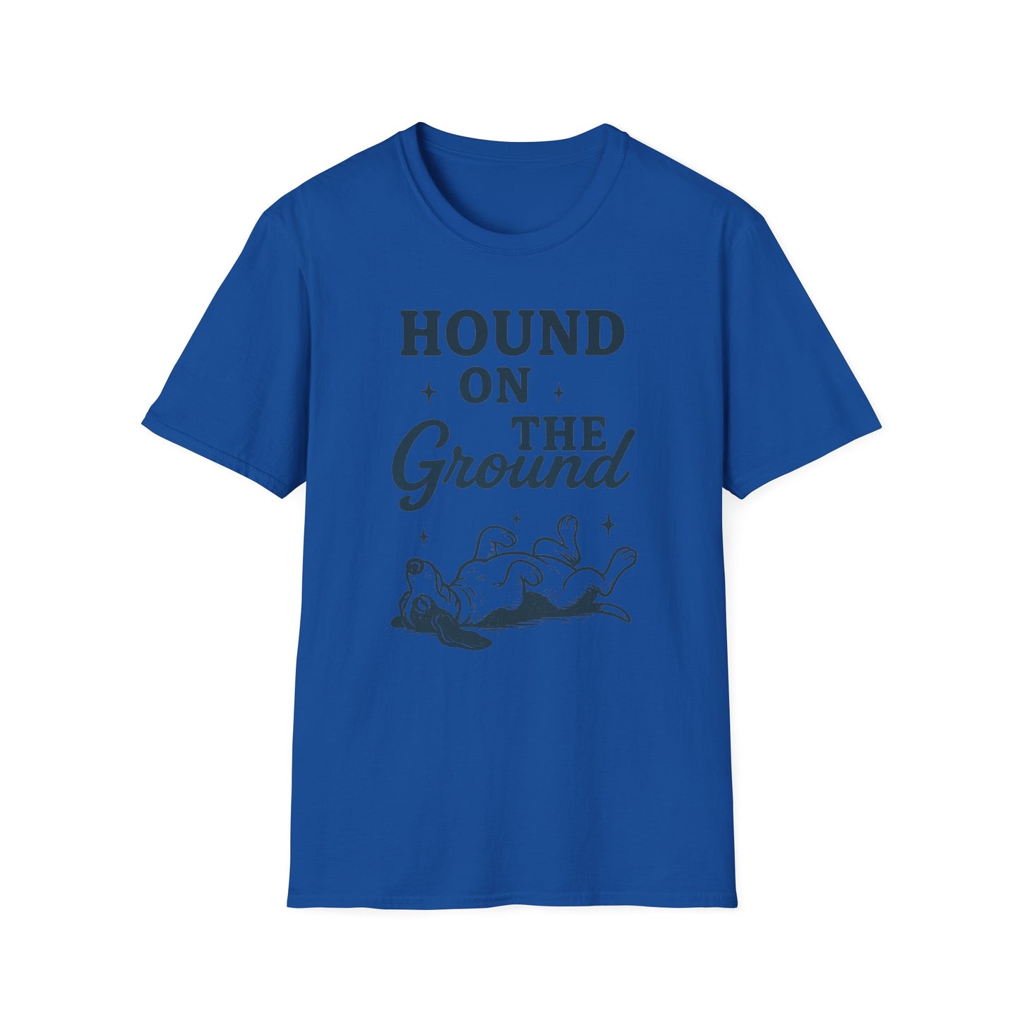 Hound on the Ground Funny Dog T-Shirt – Vintage Basset Hound Shirt for Dog Lovers, Rescue Pet Apparel, Gift for Animal Owners, Adult Unisex T-Shirt