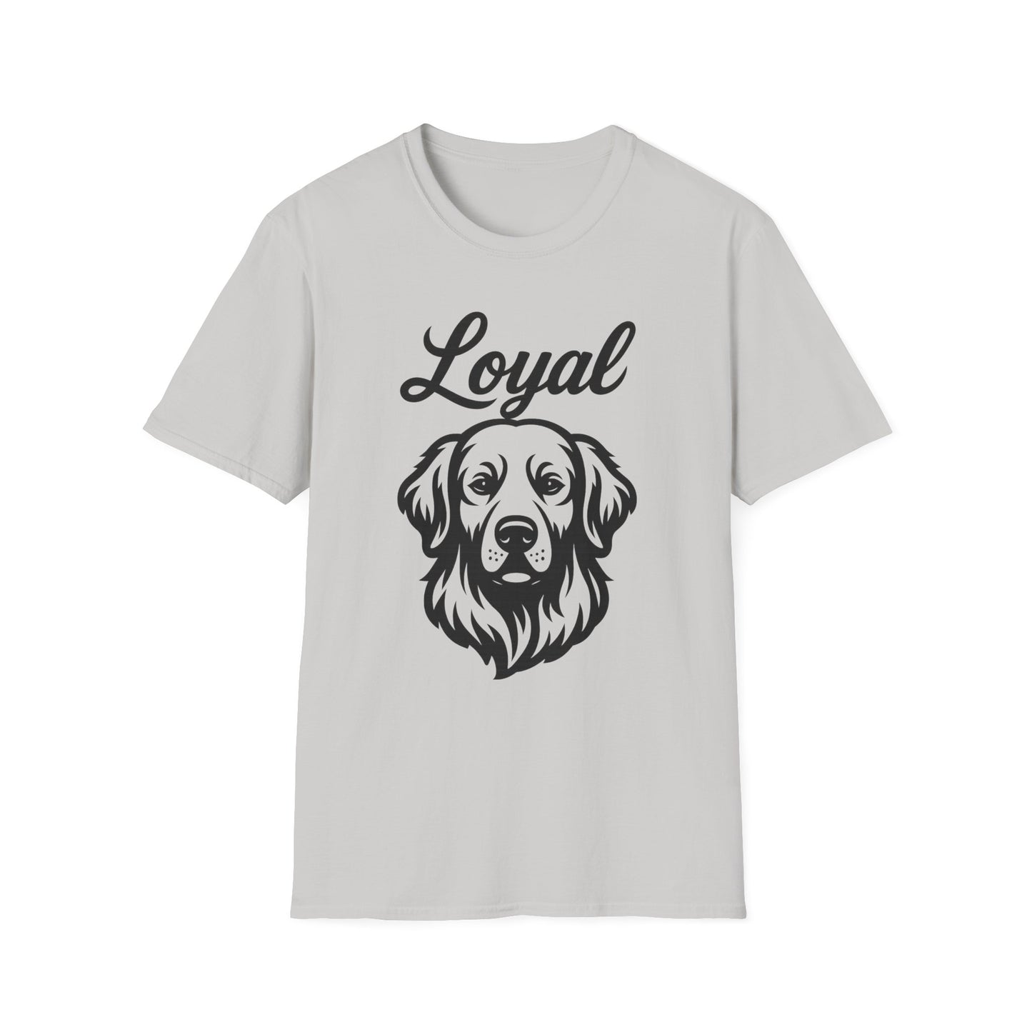 Loyal Golden Retriever T-Shirt – Bold Black Line Art Dog Design for Golden Lovers, Rescue-Inspired Apparel for Devoted Dog Parents, Adult Unisex T-Shirt