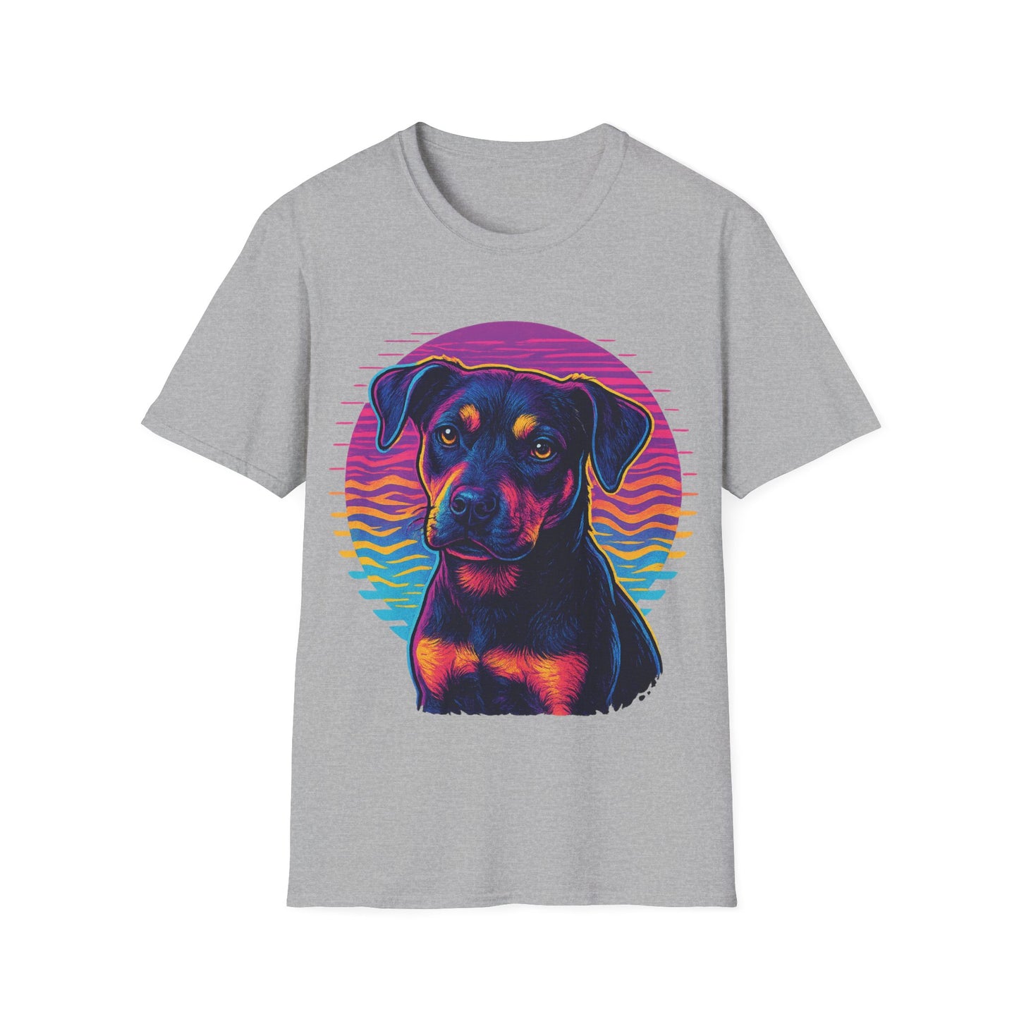 Bold Rescue Dog Shirt | Vibrant Neon Pitbull Art Tee for Teens & Dog Lovers | Youth Streetwear Graphic Tee, Adult Unisex T-Shirt