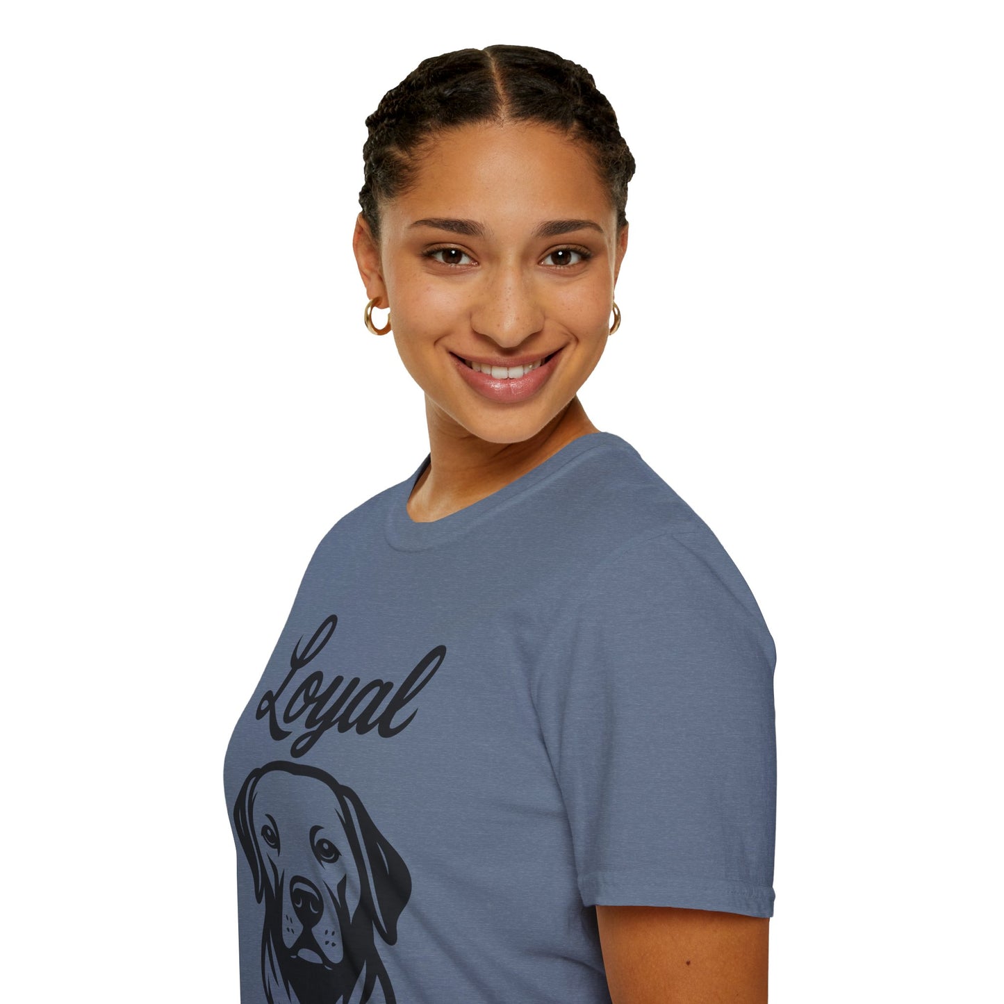 Loyal Labrador Retriever T-Shirt – Black Line Art Dog Design for Lab Lovers, Rescue Apparel for Yellow, Black & Chocolate Lab Owners, Adult Unisex T-Shirt