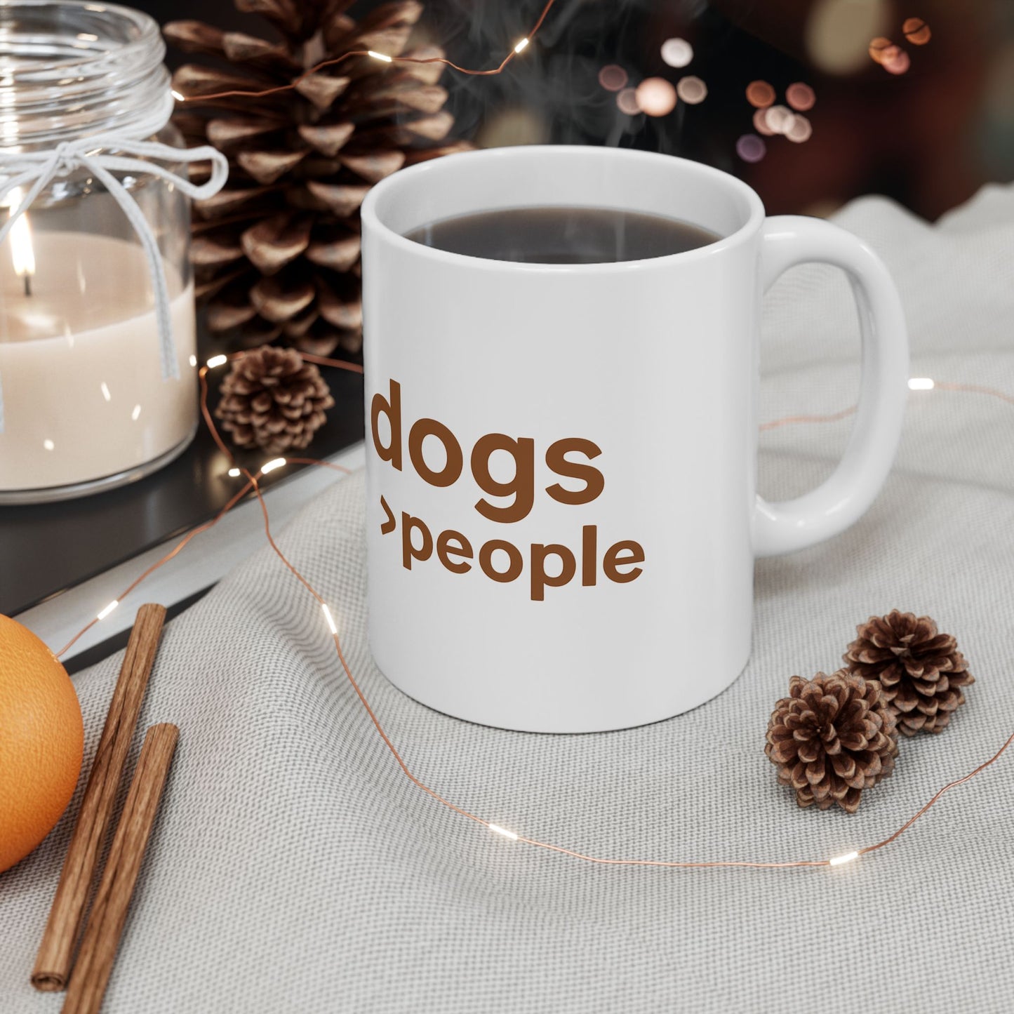 Dogs > People Ceramic Dog Lover Mug, Perfect Gift for Dog Owners, Funny Pet Lover Cup, Coffee Tea Mug, Dog Themed Kitchenware, Adult Unisex T-Shirt